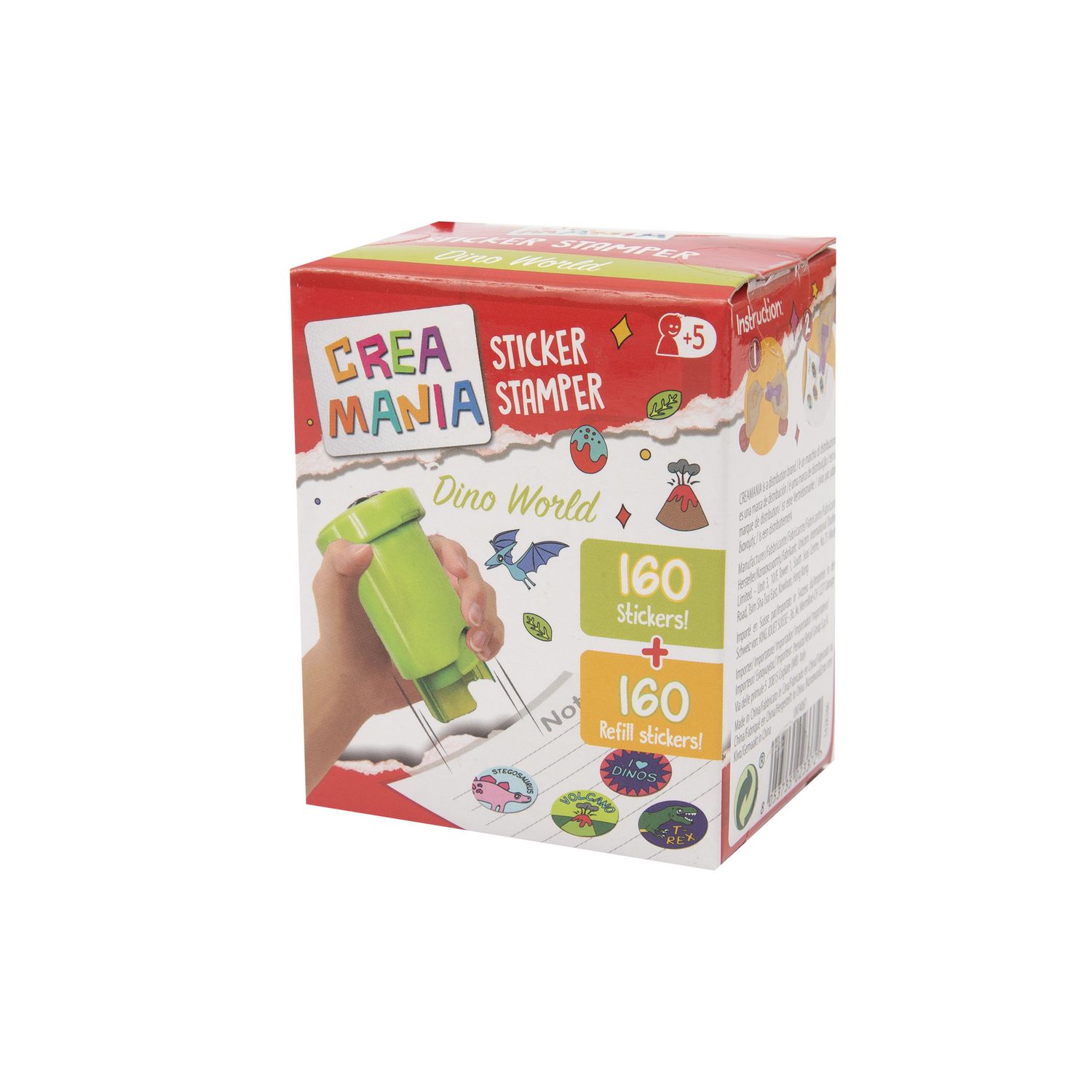 Sticker stamper - timbri assortit colorati per decorare con 320 stickers in 4 temi divertenti - CREA MANIA