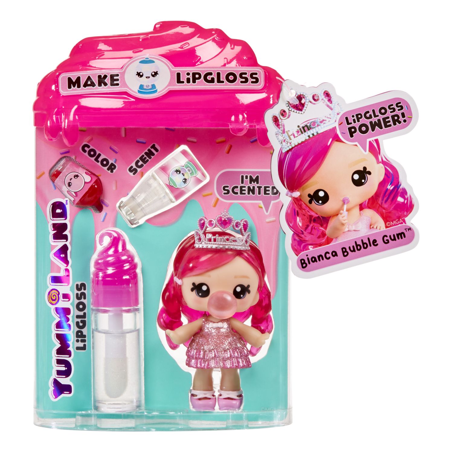 Yummiland lipgloss doll - bambola profumata con kit di lucidalabbra fai da te – 6 modelli assortiti venduti separatamente - YUMMILAND