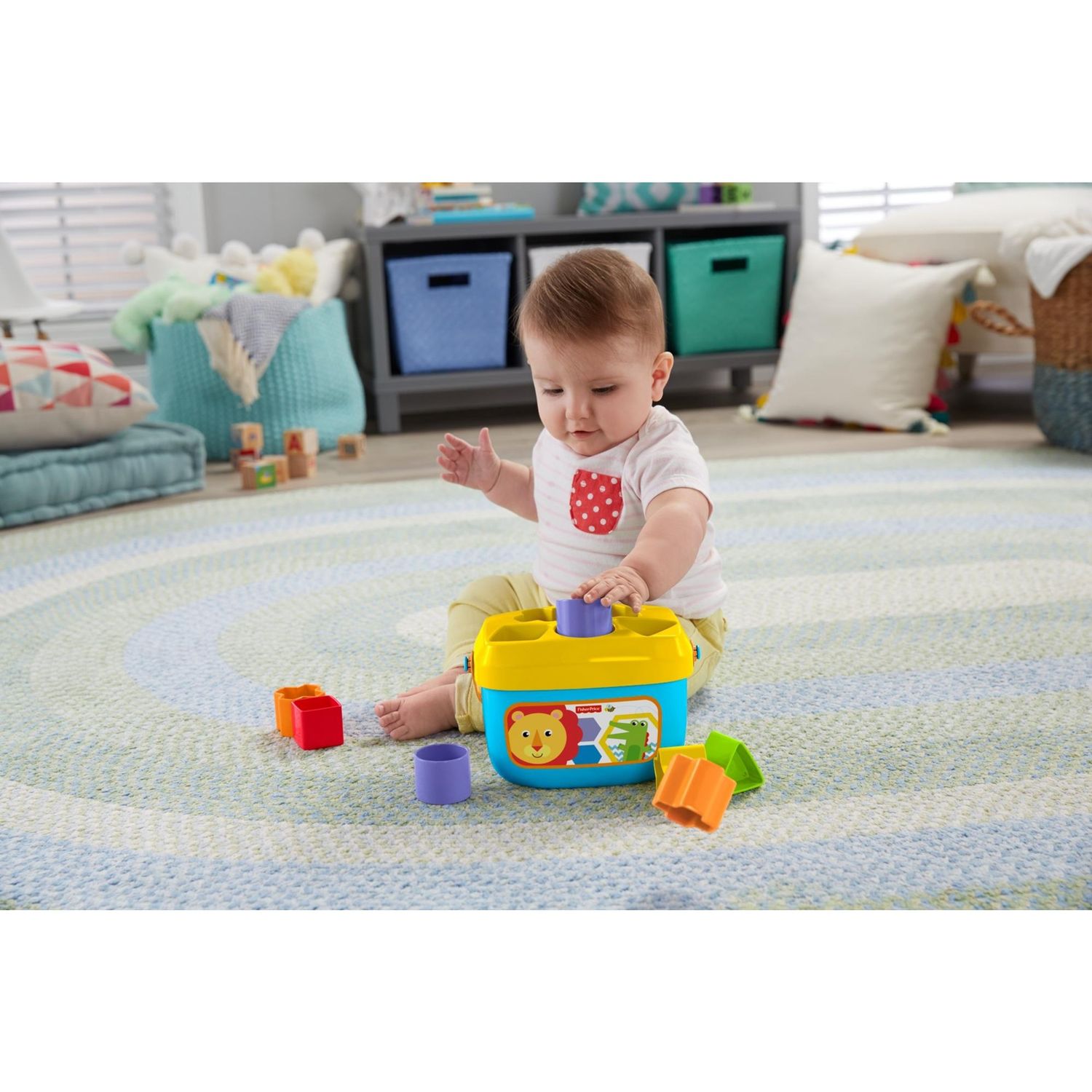 Fisher-price, secchiello con formine, 10 blocchi colorati, per bambini dai 6 mesi in su - FISHER PRICE