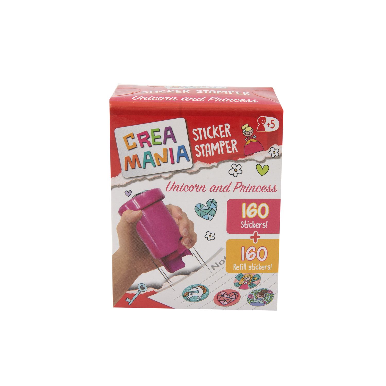 Sticker stamper - timbri assortit colorati per decorare con 320 stickers in 4 temi divertenti - CREA MANIA