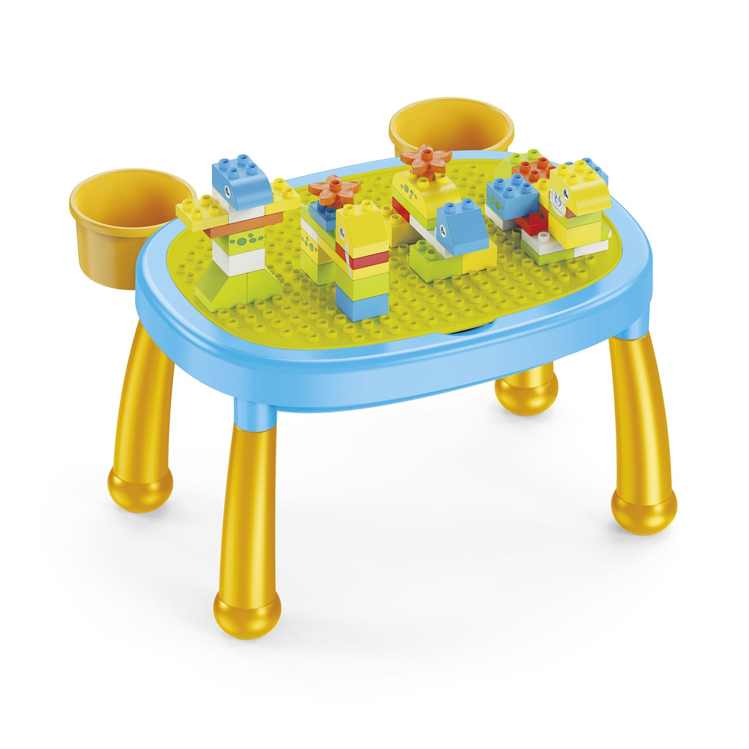 Tavolino gioco bambini 2 in 1 con 50 mattoncini e sgabello - BABY SMILE