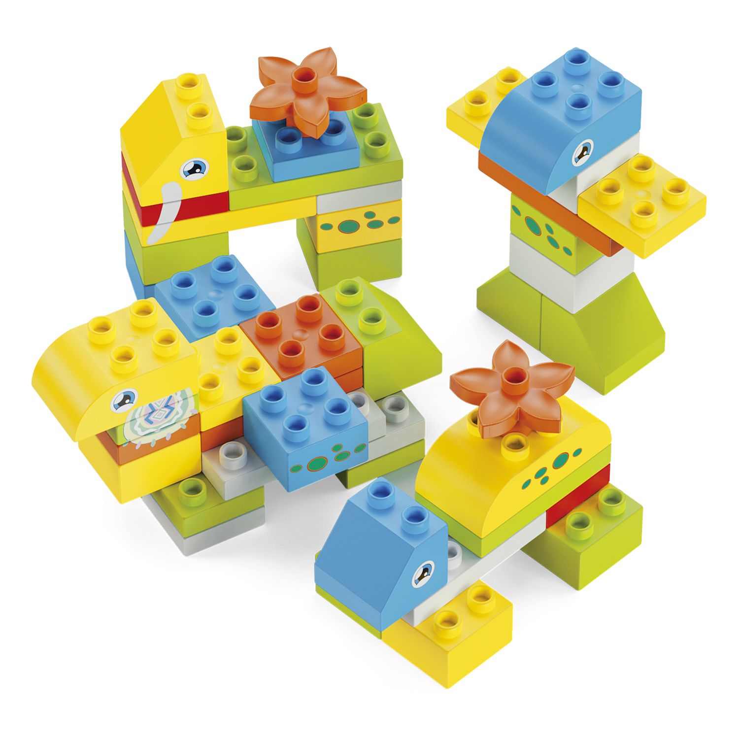 Tavolino gioco bambini 2 in 1 con 50 mattoncini e sgabello - BABY SMILE