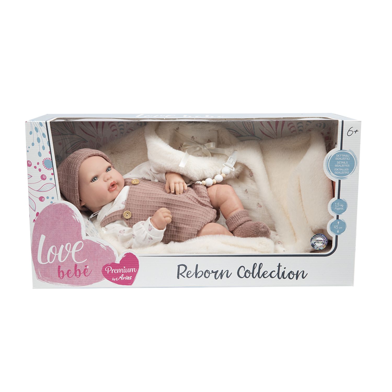 Bambola reborn rosa 45 cm  - love bebé - LOVE BEBÈ