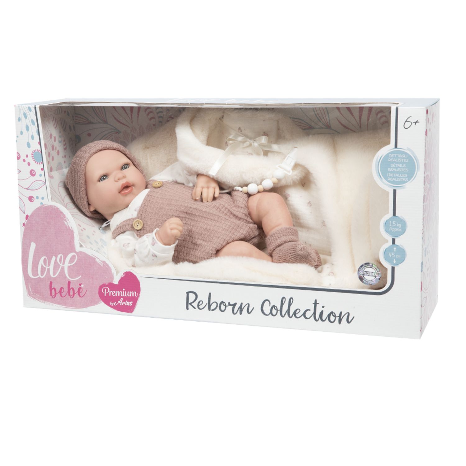 Bambola reborn rosa 45 cm  - love bebé - LOVE BEBÈ