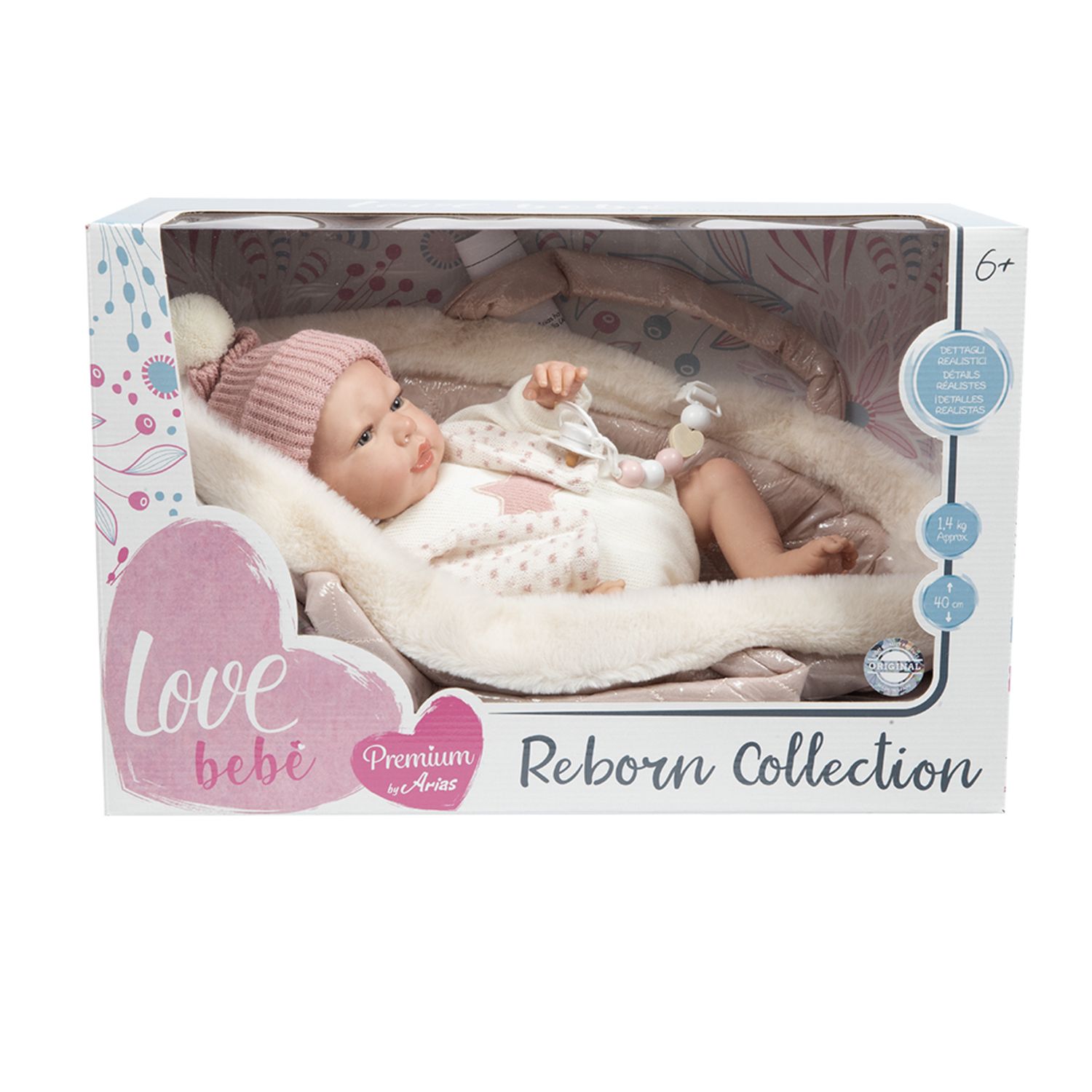 Bambola reborn rosa 40 cm  - love bebé - LOVE BEBÈ