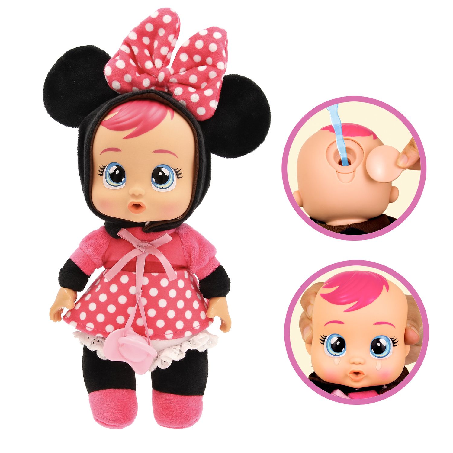 Cry babies tiny cuddles disney w2 - bambole peluche disney da collezionare, 6 diversi personaggi - assortita - CRY BABIES