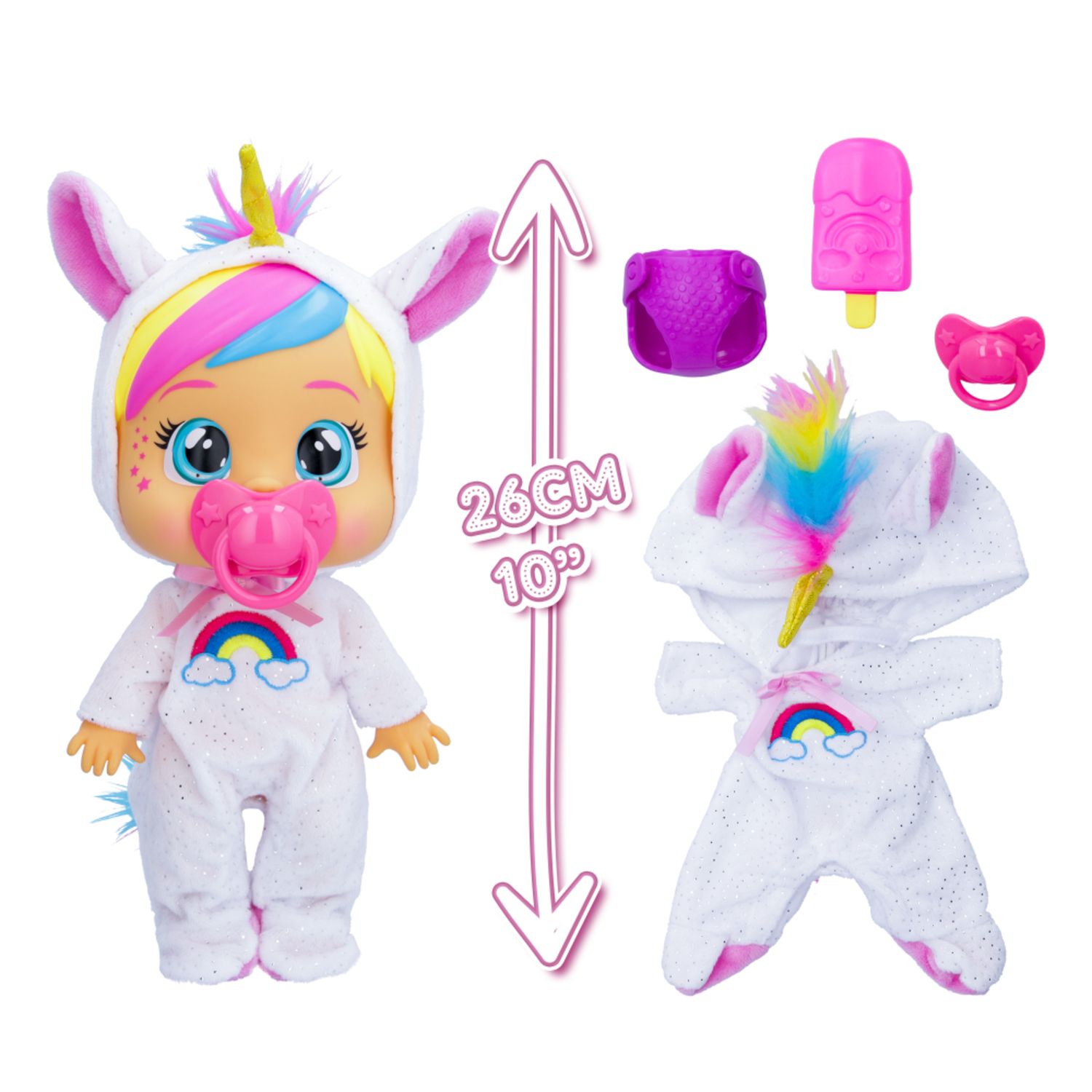 Cry babies loving care dreamy, jenna e hannah, bambola singola assortita con 3 accessori ciascuna, piangono lacrime vere - CRY BABIES