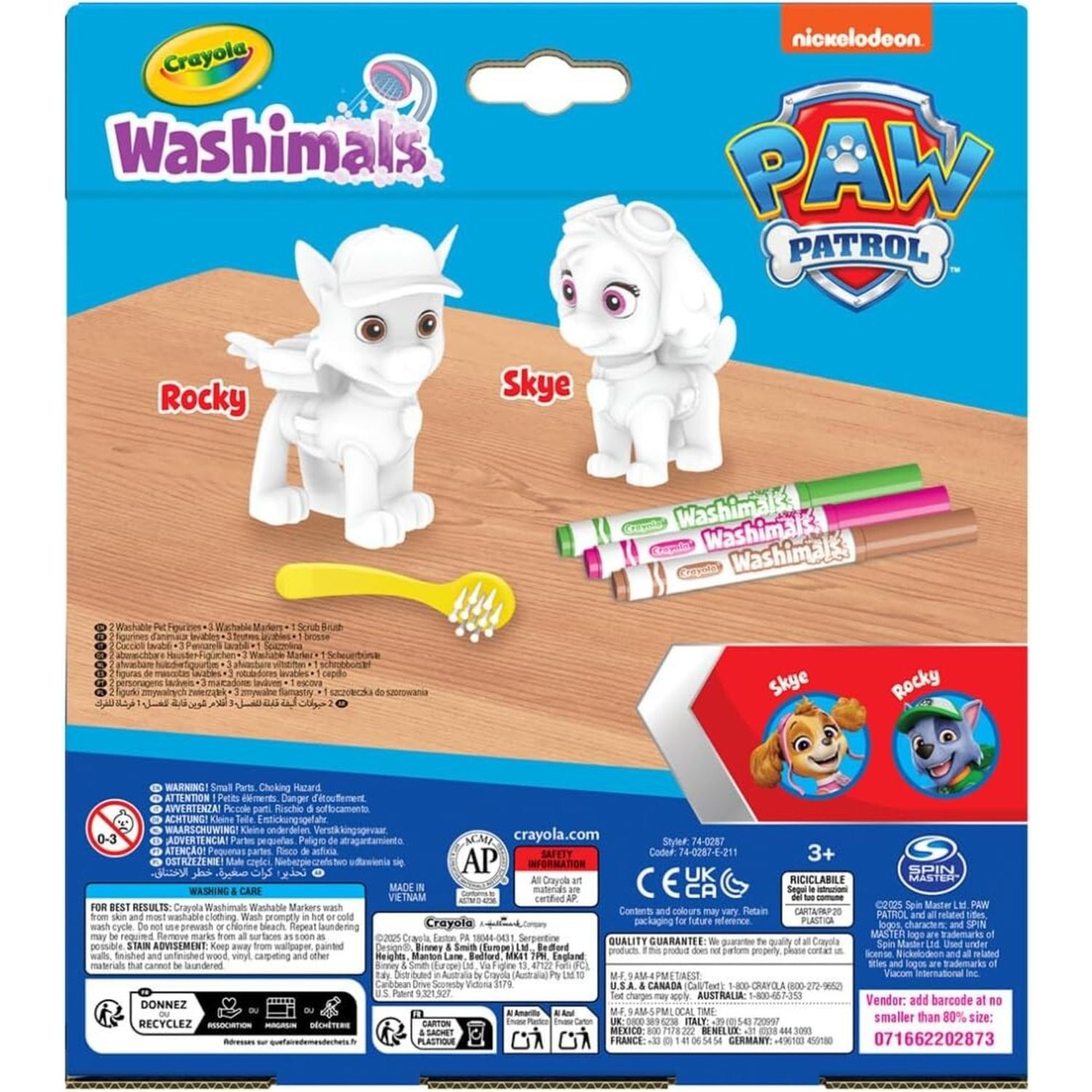 Crayola washimals paw patrol set attività con 2 cuccioli assortiti - CRAYOLA