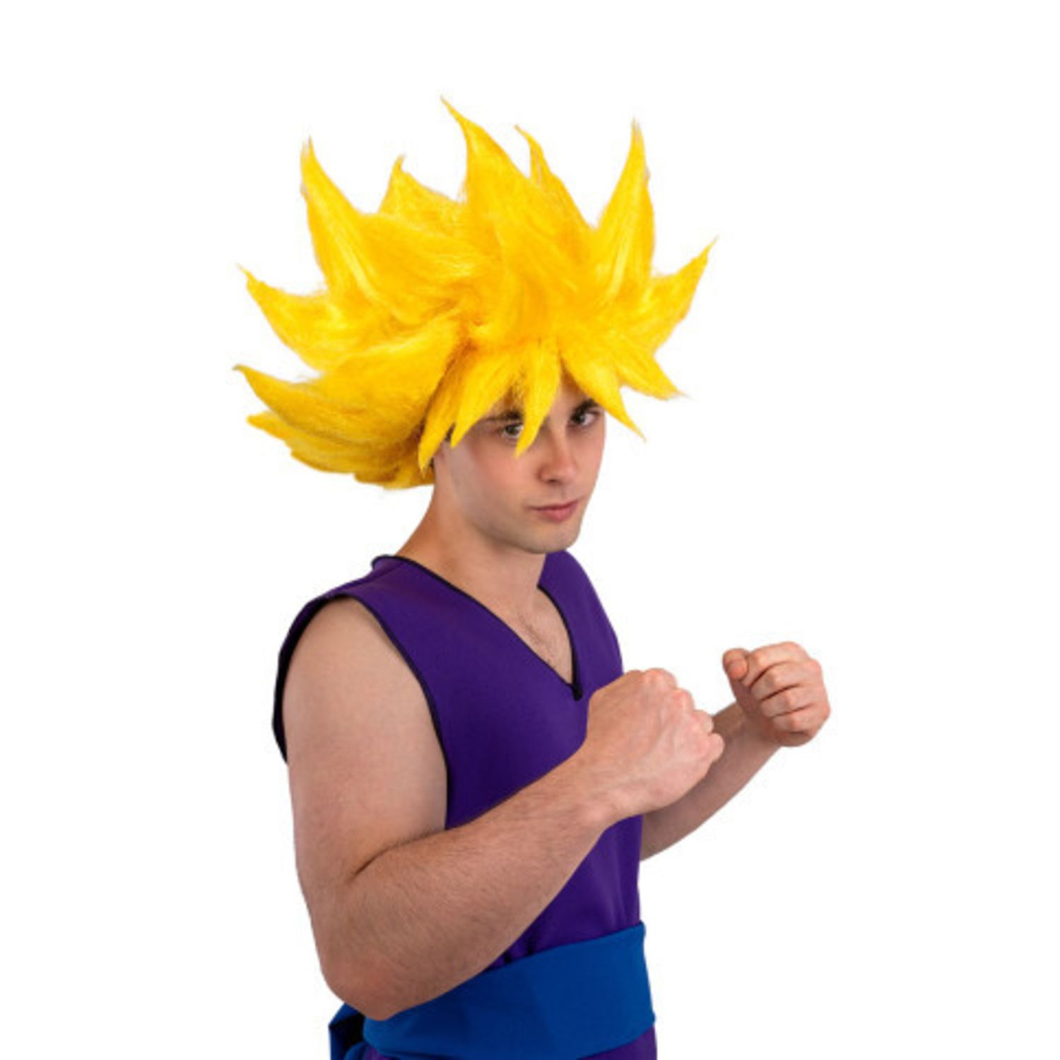 Parrucca manga gialla adulto in scatola pvc - CARNIVAL TOYS