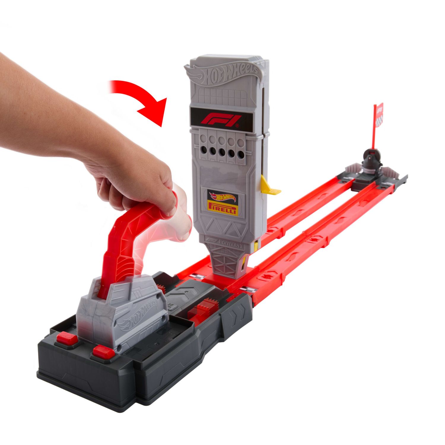 Hot wheels racing – formula 1 griglia di partenza - set pista con 2 auto da f1, torre di partenza e bandiera a scacchi - Hot Wheels