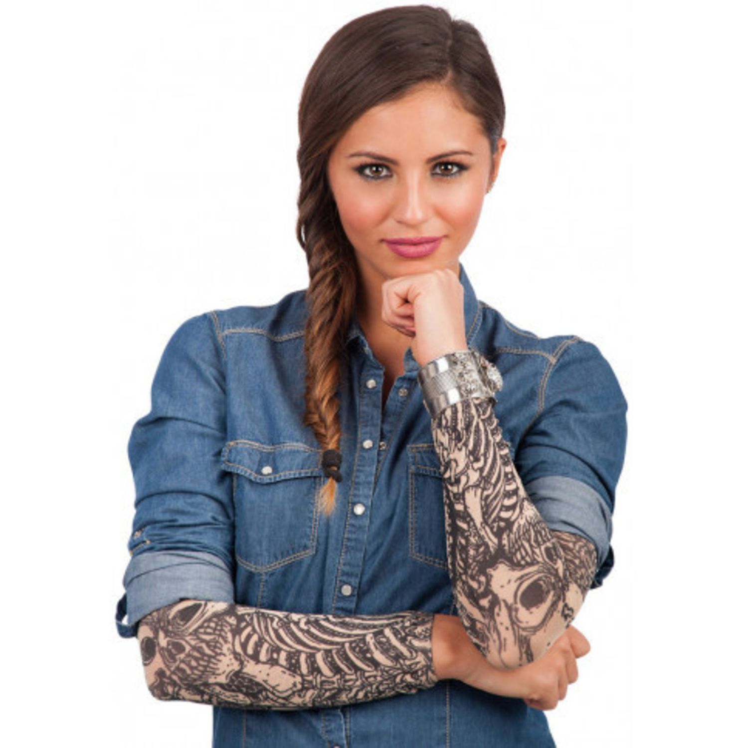 Maniche tattoo scheletro carnevale taglia unica (2 pezzi) - CARNIVAL TOYS