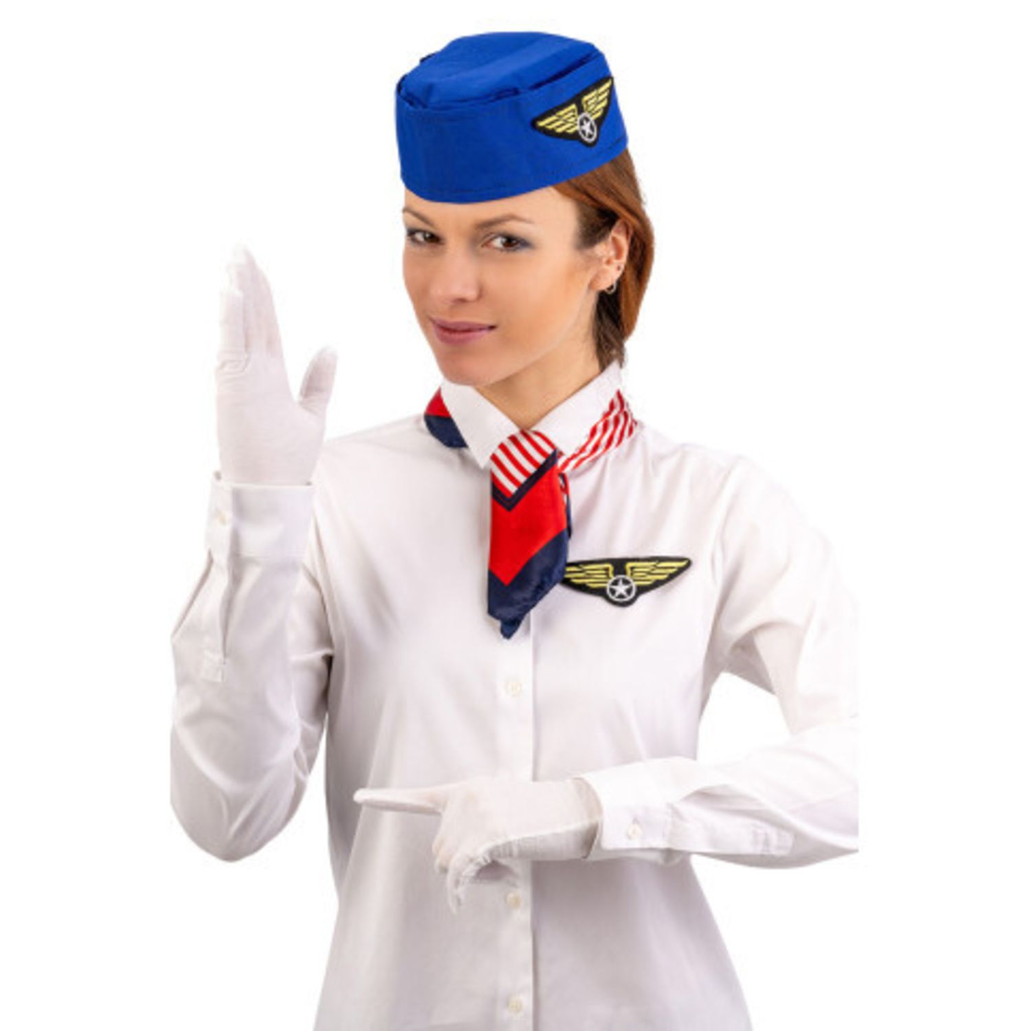 Set hostess carnevale (cappello, fazzoletto, guanti, distintivo) - CARNIVAL TOYS