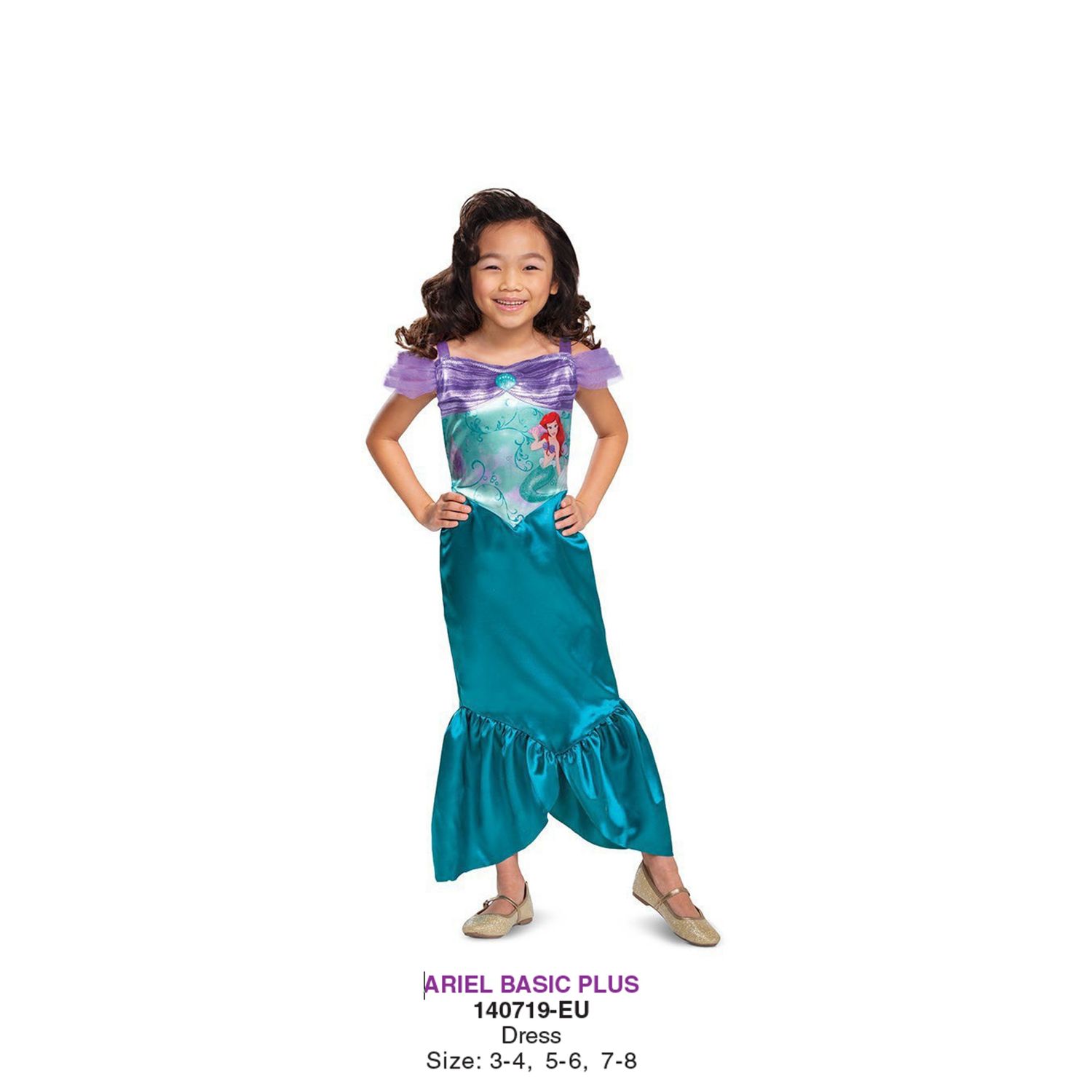 Costume ariel disney princess per bambina – vestito di carnevale principessa - Disney