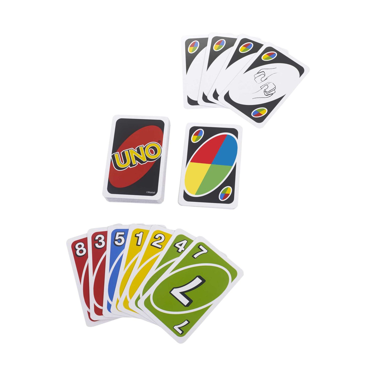 Mattel games - uno, la versione classica dell'iconico gioco di carte, 112 carte con numeri e colori da abbinare - UNO