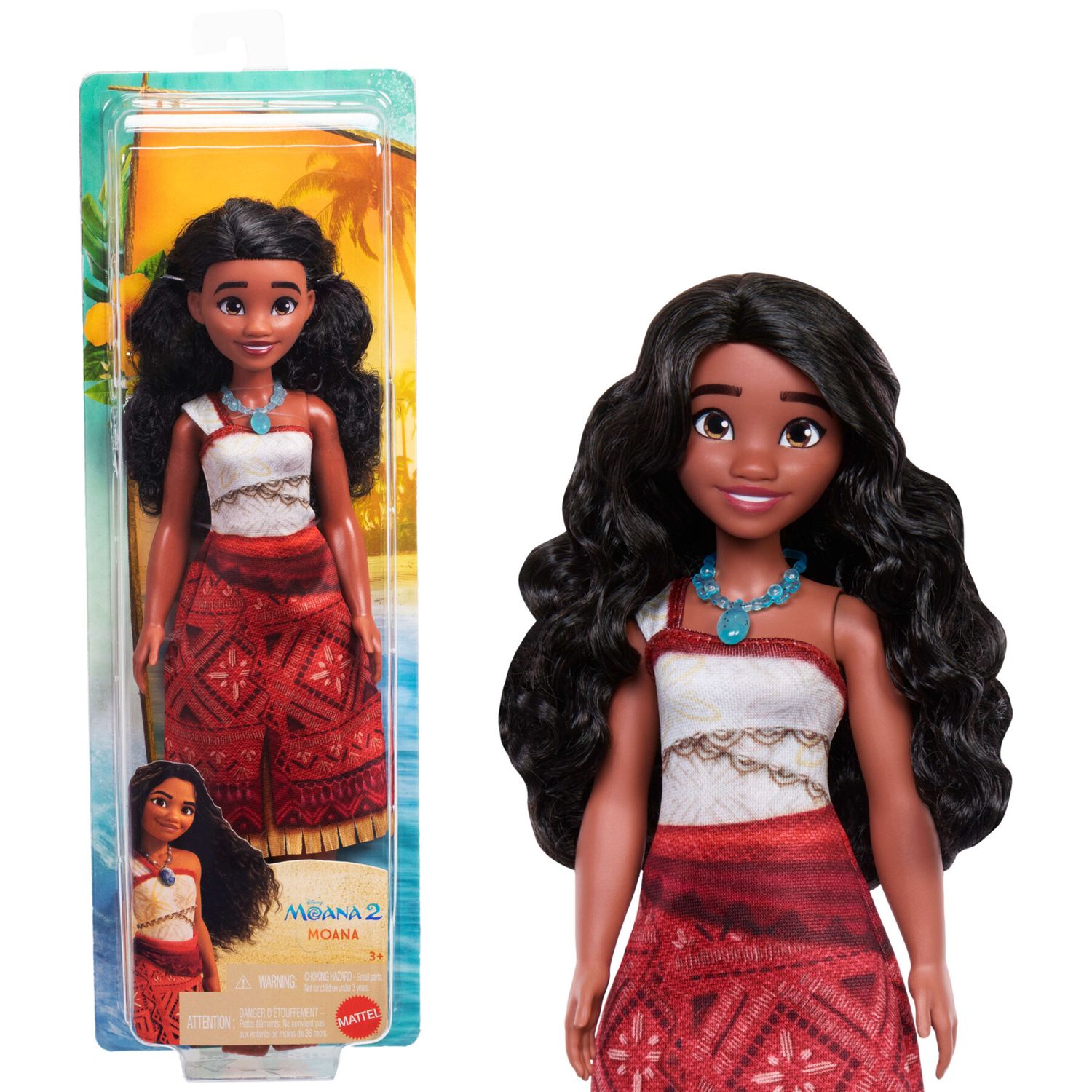 Mattel disney oceania 2 - vaiana, bambola con 2 accessori, collana e braccialetto, ispirato al film oceania 2 - DISNEY PRINCESS, Disney