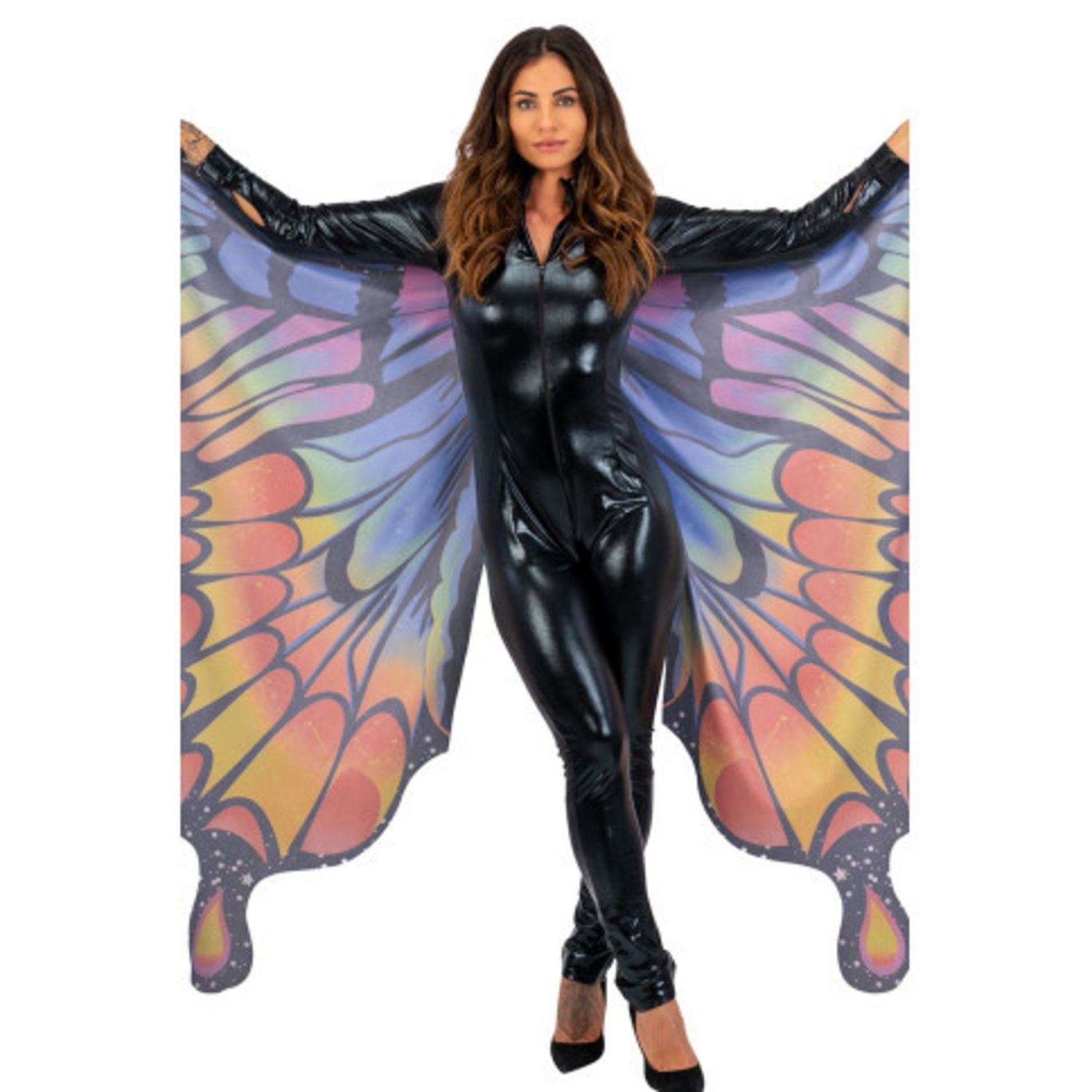 Ali farfalla adulto in tessuto multicolor 145x170 cm - CARNIVAL TOYS