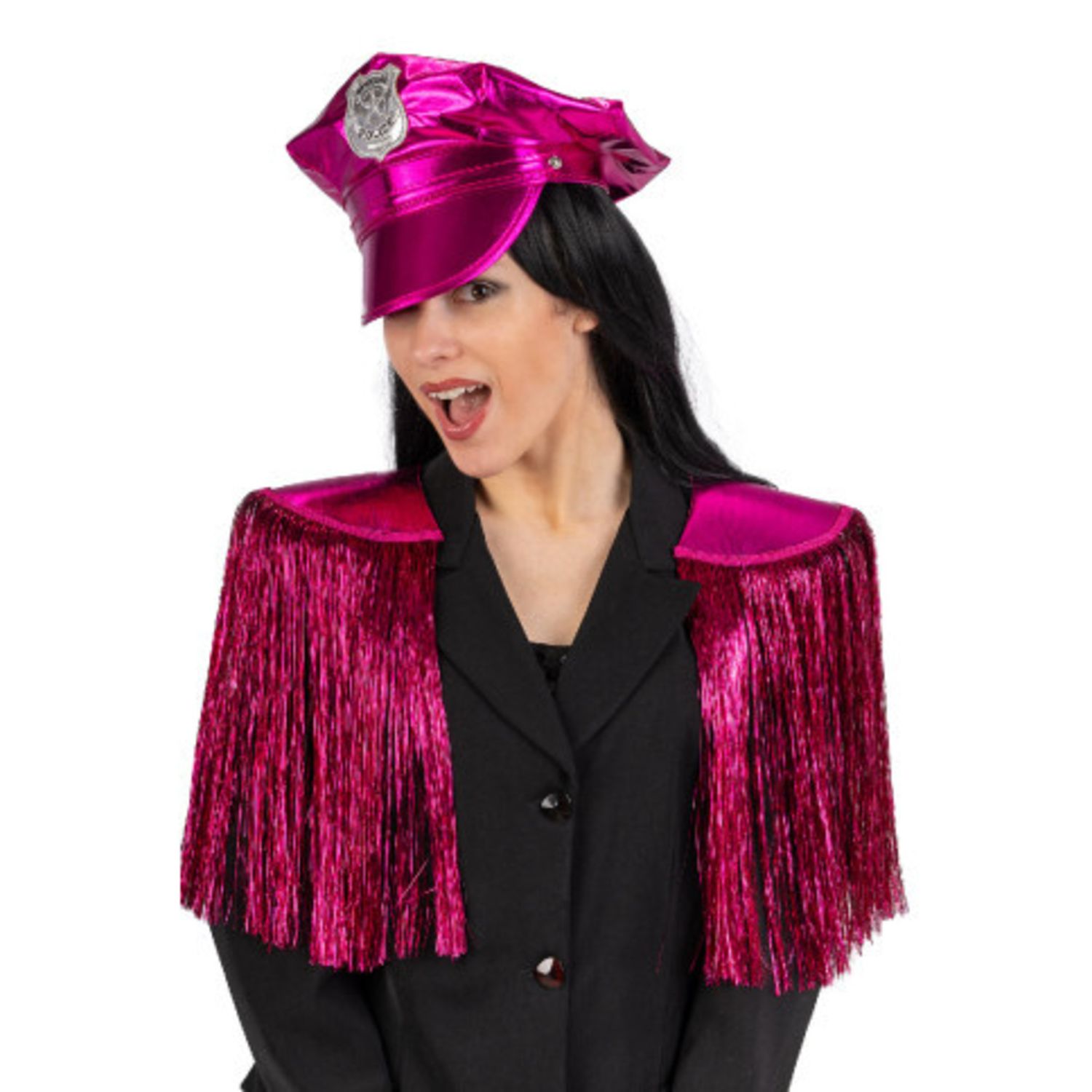 Set disco police fucsia (cappello e spalline) - CARNIVAL TOYS