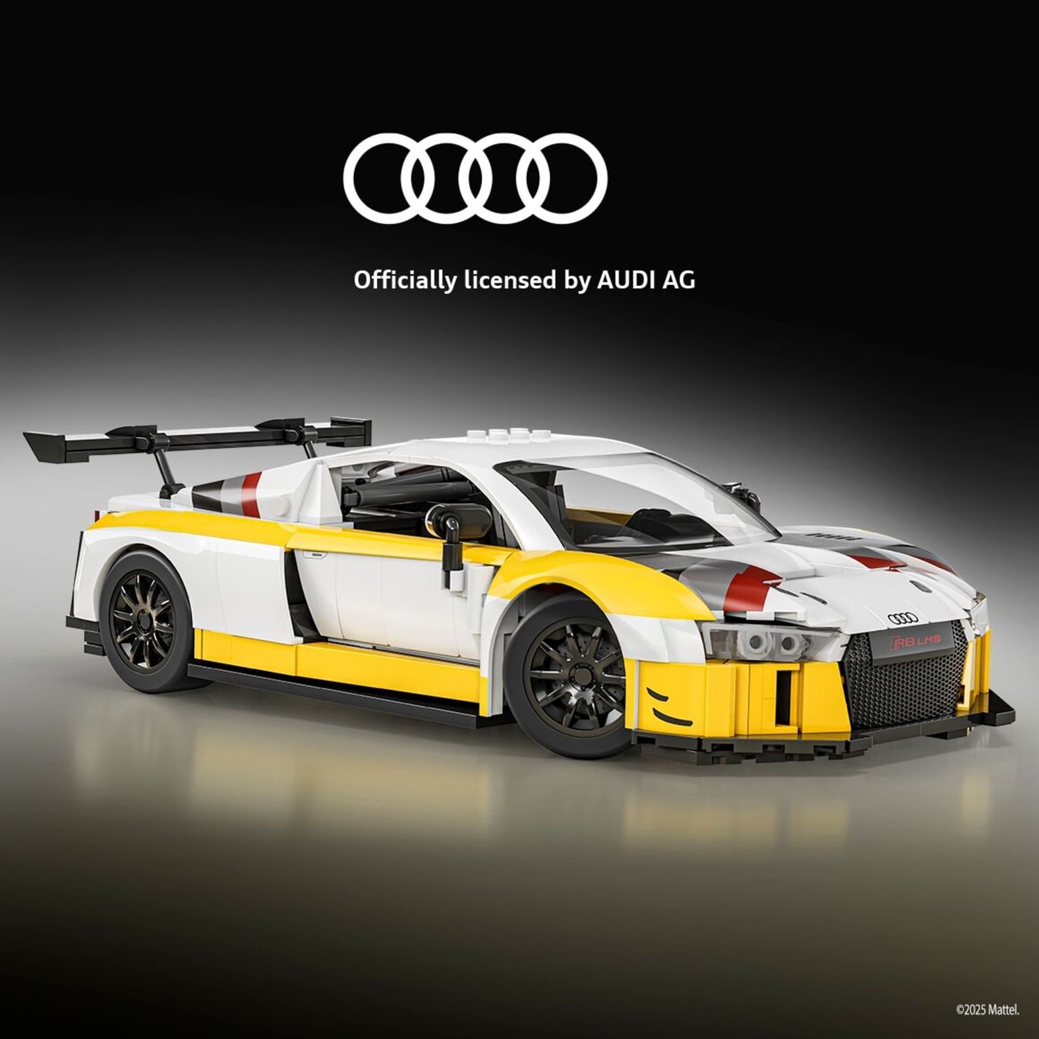 ​​mattel brick shop hot wheels - '15 audi r8 lms serie elite, set da costruire con 820 pezzi, dettagli realistici e adesivi per personalizzare l'auto - BRICK SHOP