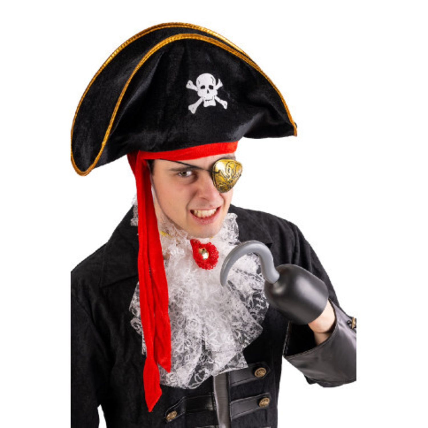 Set pirata carnevale (cappello, uncino e benda) - CARNIVAL TOYS