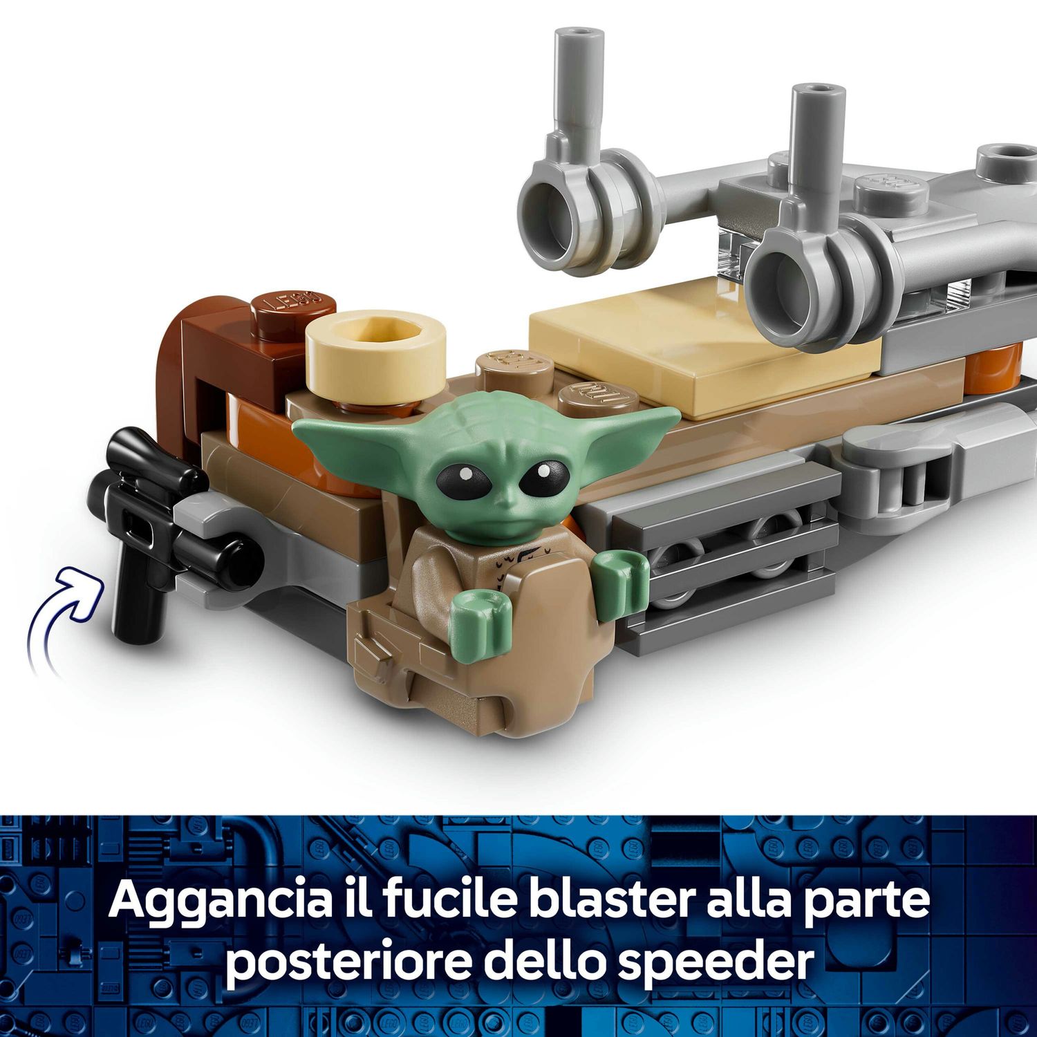 Lego star wars 75436 speeder bike del mandaloriano e di grogu - Lego