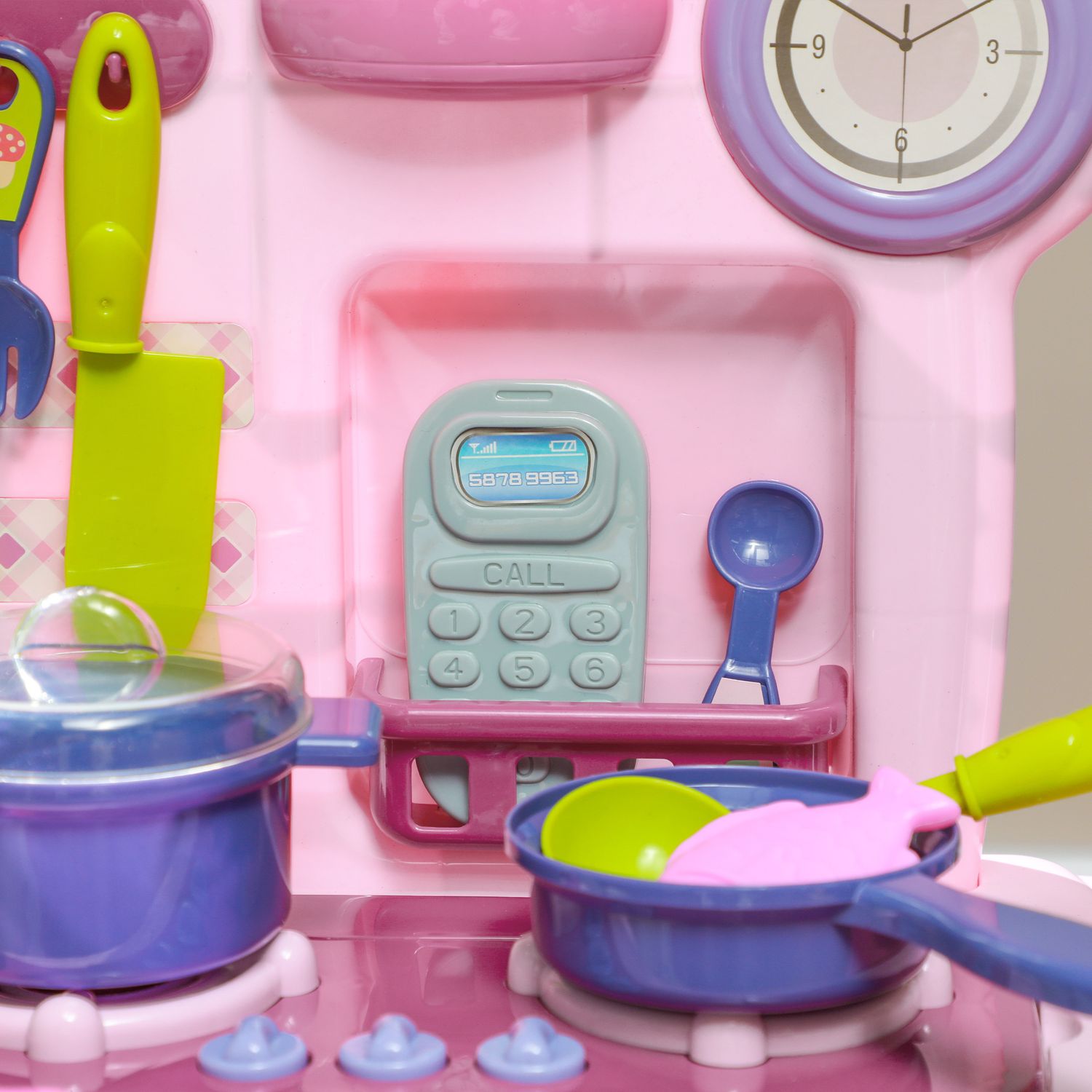 Cucina giocattolo per bambini 3-6 anni con 38 accessori e suoni realistici, in pp e abs, 51x21x60 cm, rosa - 