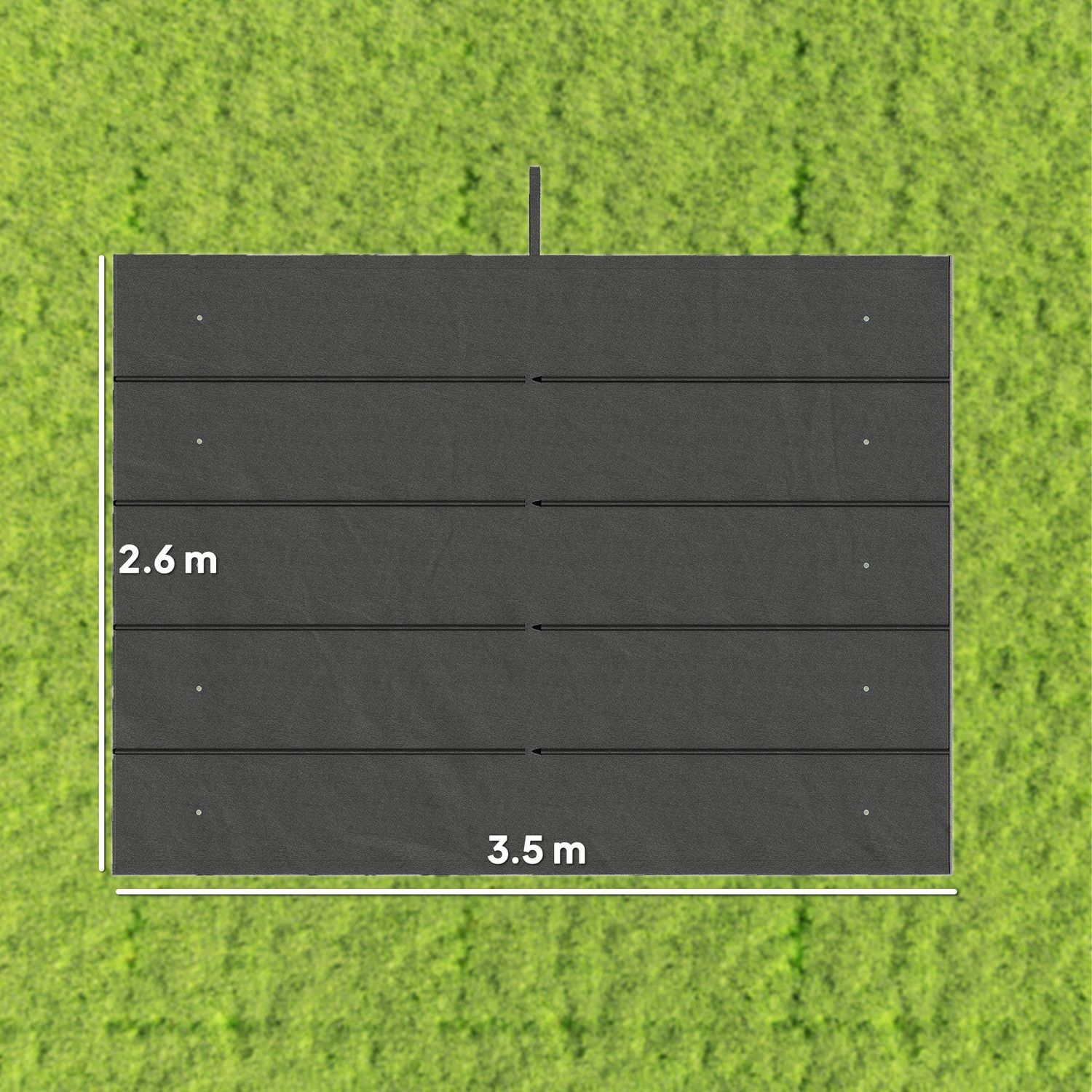 Tettuccio di ricambio per gazebo da giardino con 10 fori, copertura in poliestere traspirante, grigio - 