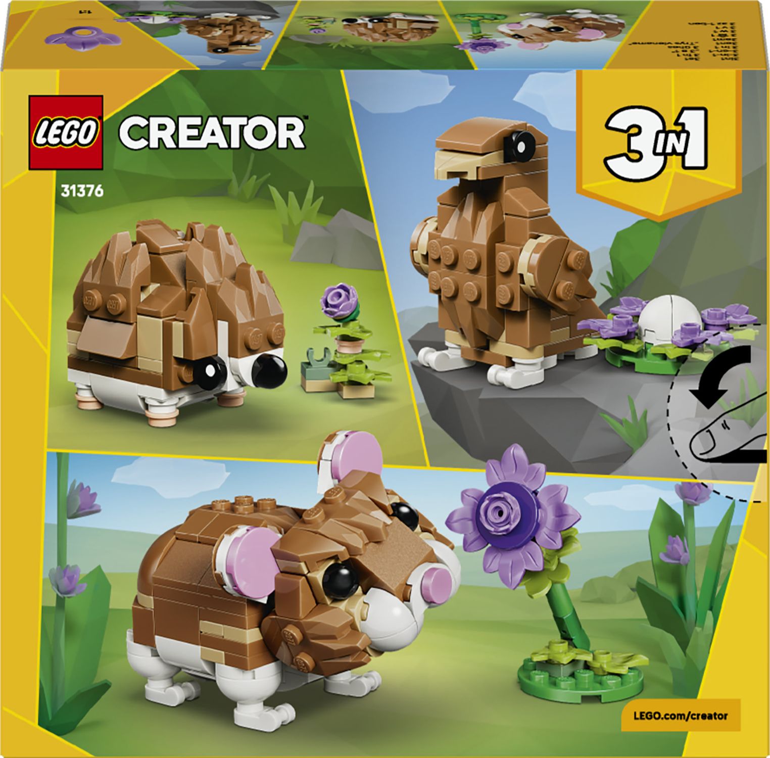 Lego creator 31376 3in1 simpatico criceto con fiore giocattolo - LEGO CREATOR