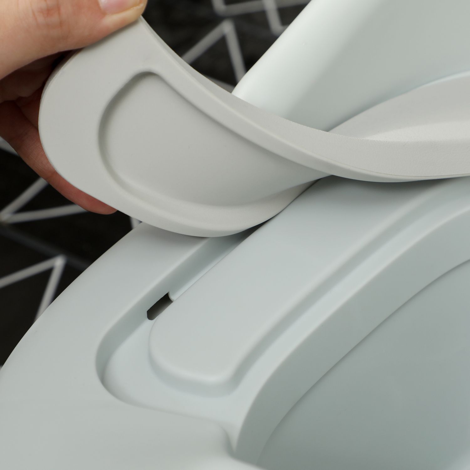 Vasino per bambini 3 in 1 con vaschetta rimovibile e imbottitura, età 6 mesi-6 anni, grigio - 