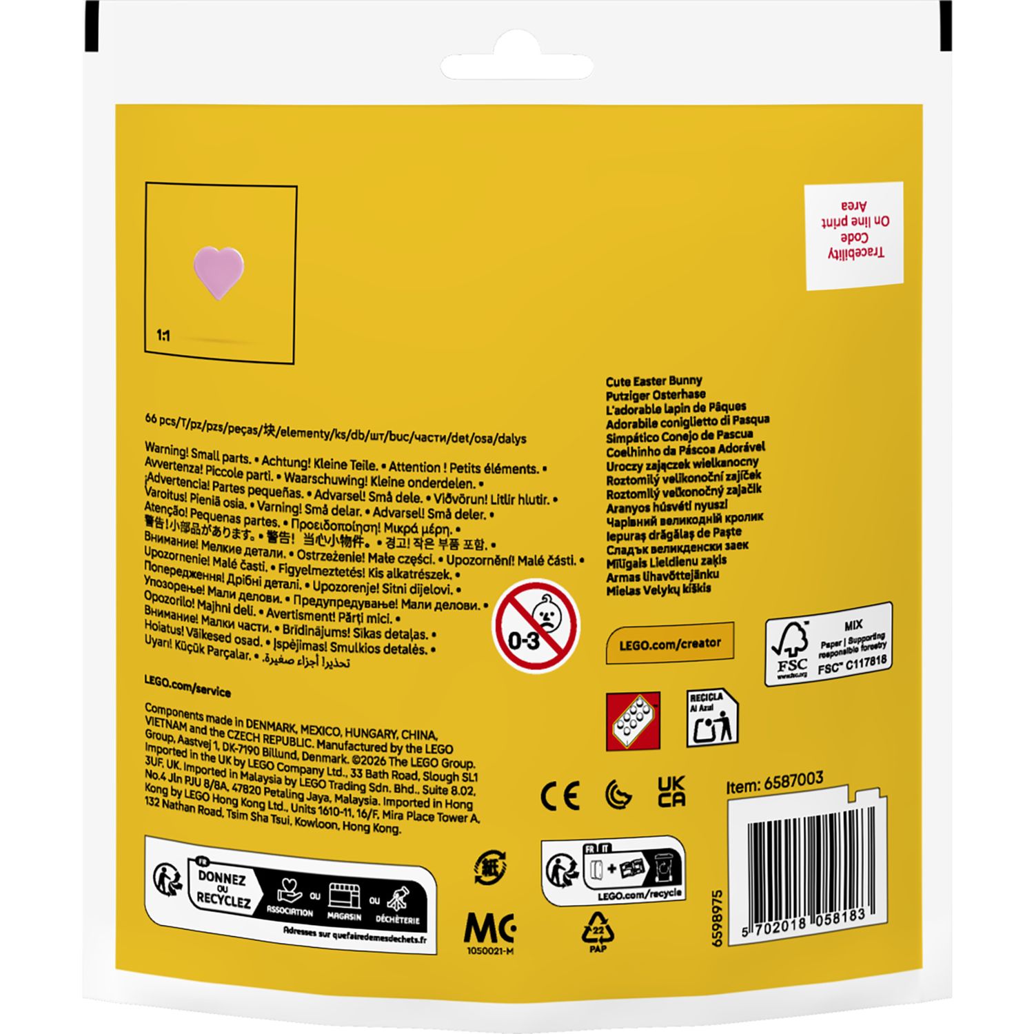 Lego classic 30716 adorabile coniglietto di pasqua - LEGO CREATOR