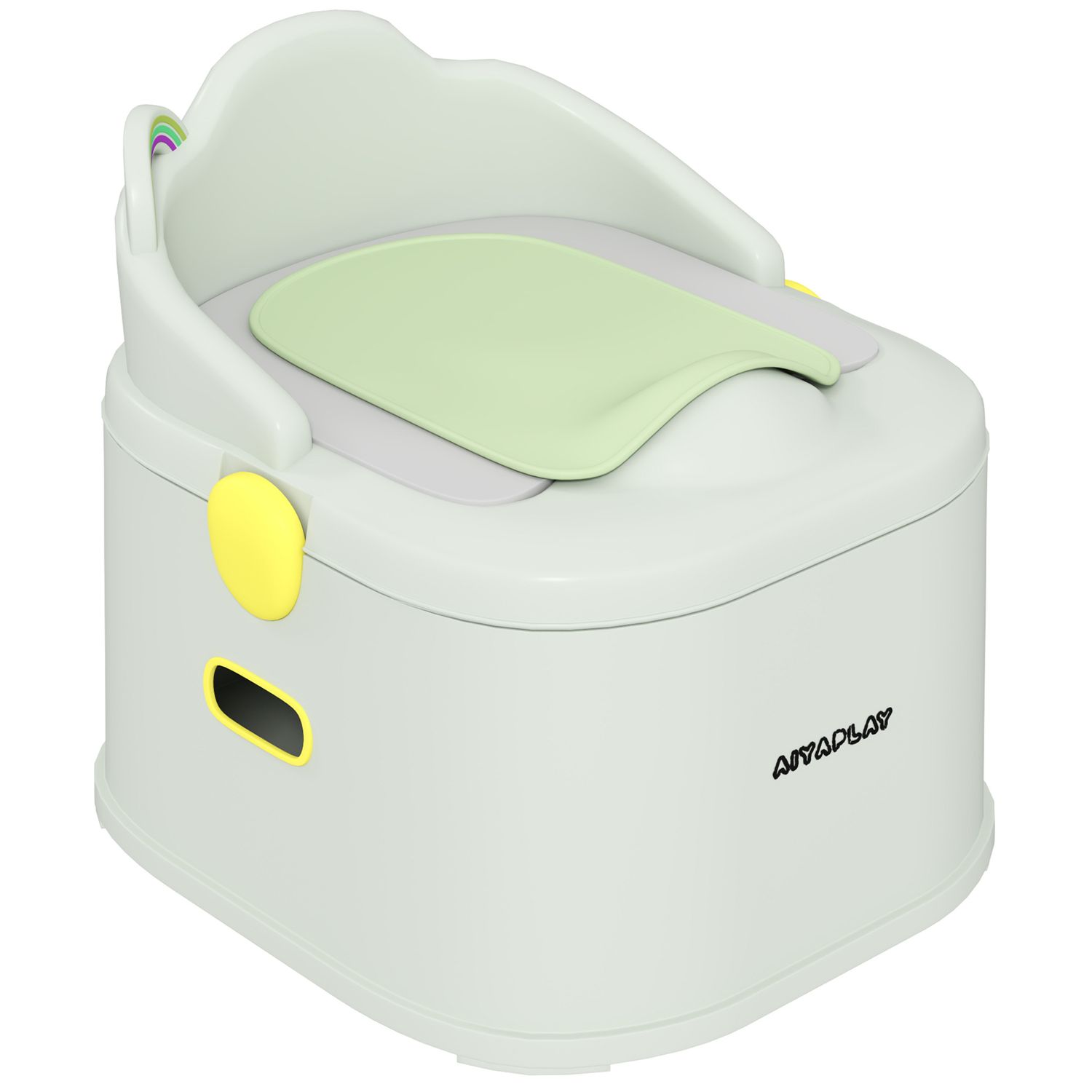 Vasino per bambini 3 in 1 con vaschetta rimovibile e imbottitura, età 6 mesi-6 anni, grigio - 