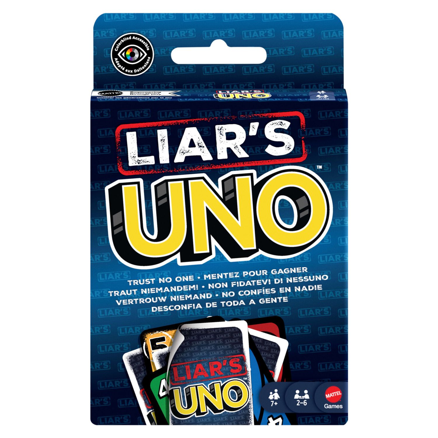 Mattel games – liar’s uno - nuova versione del gioco uno con bluff, trucchi e sfide tra giocatori - UNO