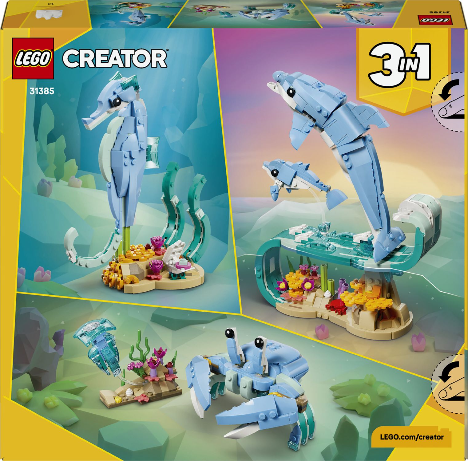 Lego creator 31385 3in1 animali marini: meravigliosi delfini giocattolo - LEGO CREATOR