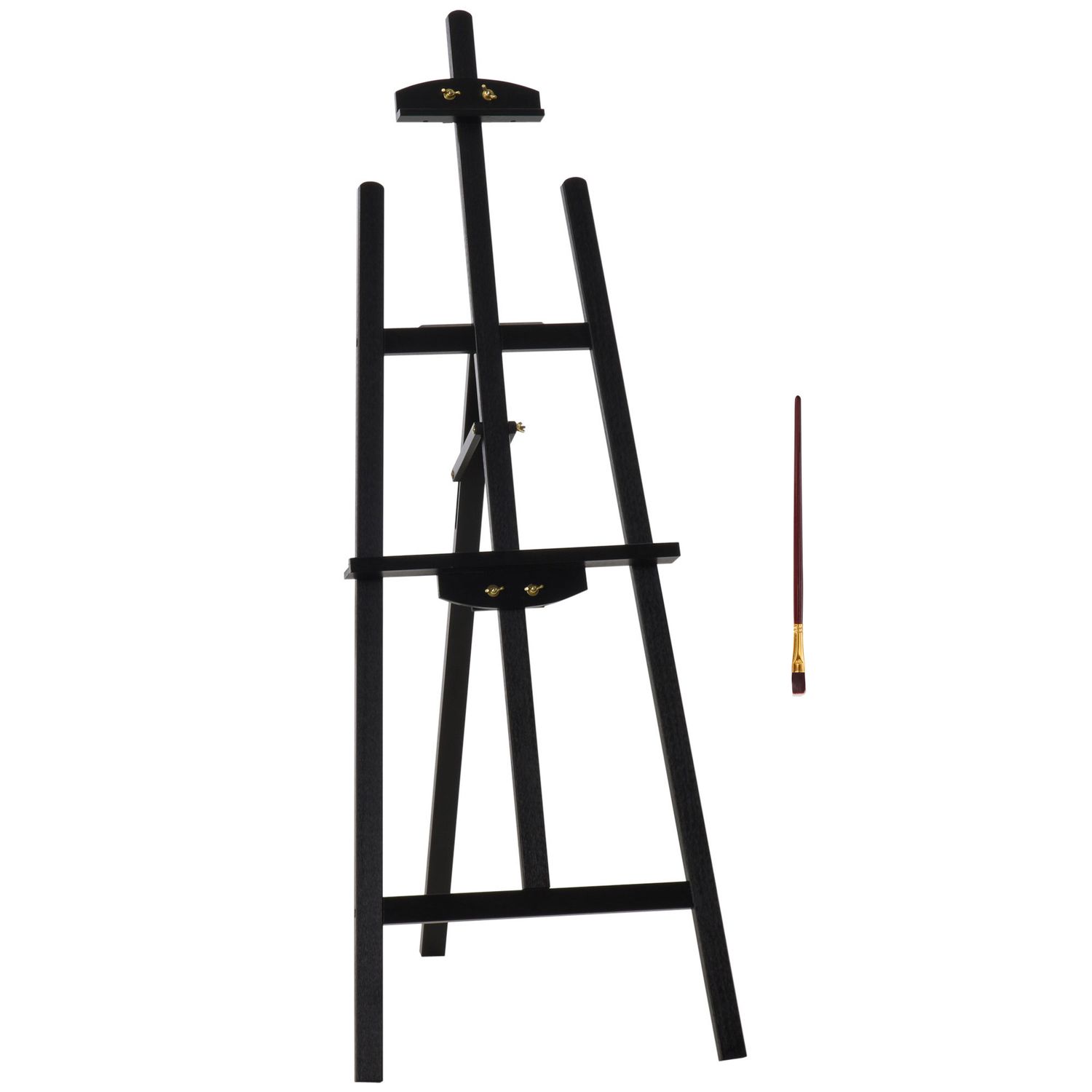 Cavalletto pittura, 135 cm cavalletto treppiede per dipingere su tela, cavalletto in legno di pino regolabile - 