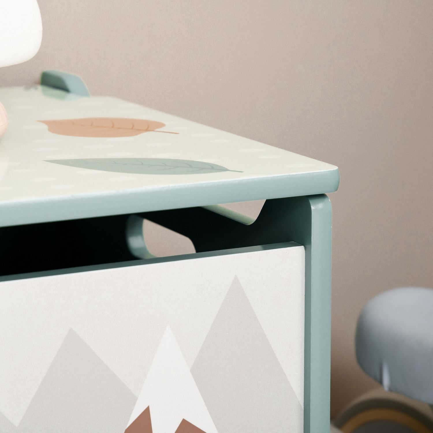 Baule portagiochi per bambini con coperchio e cerniera di sicurezza in mdf, 60x37x39cm, verde - 