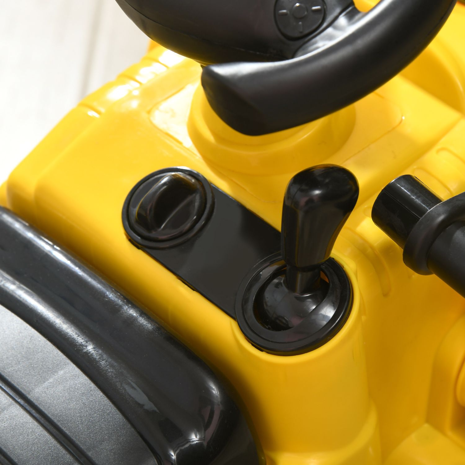 Escavatore per bambini con benna e spazio contenitore a scomparsa, in pp e abs, 80x26.5x39 cm, giallo e nero - 