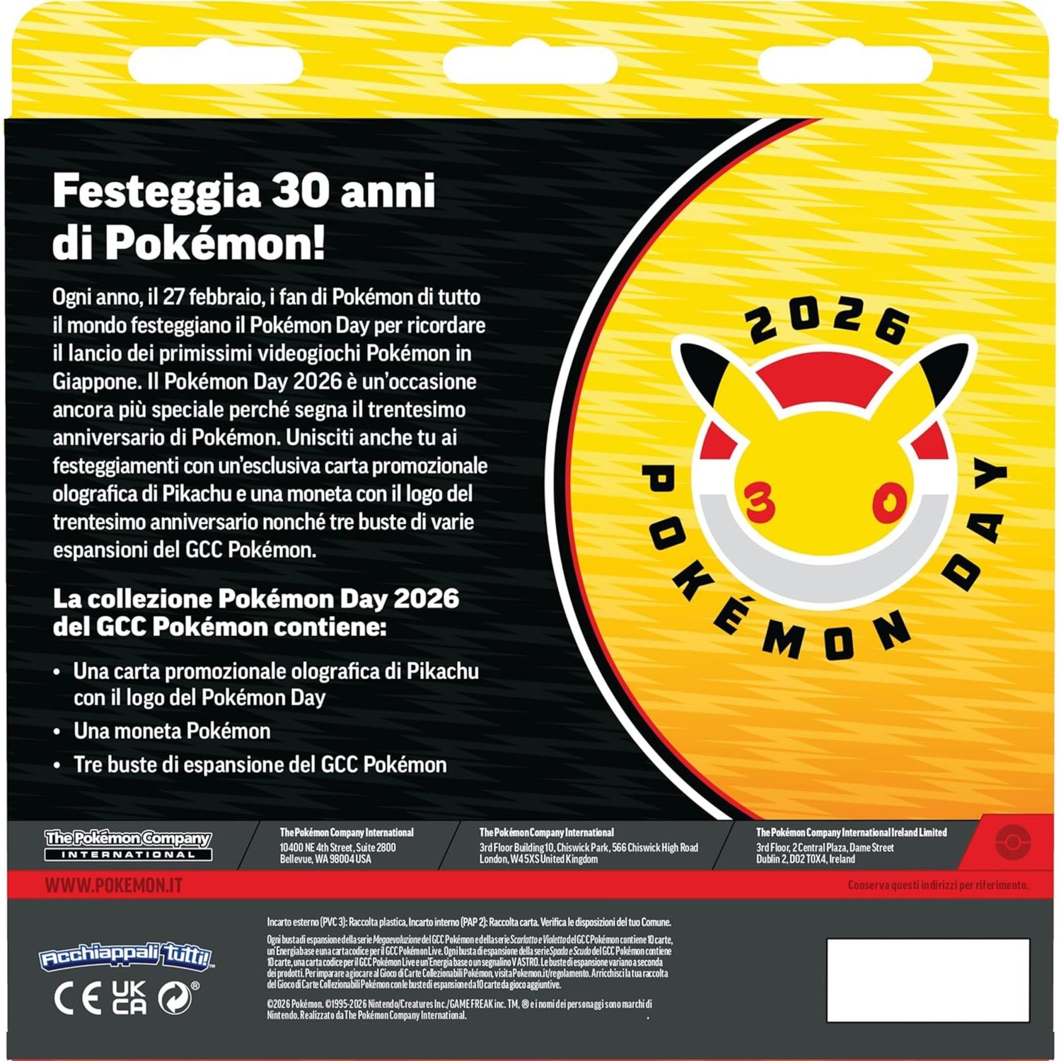 Pokémon day 2026 – collezione speciale pikachu | carte promo e buste gcc pokémon ita - POKEMON
