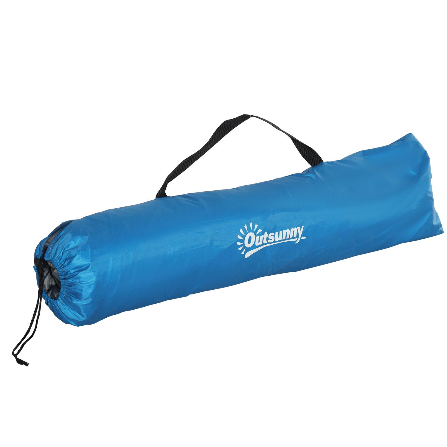 Tenda da spiaggia pop up con porta a cerniera, in poliestere e fibra di vetro, 220x173x120 cm, blu cielo e grigio - 