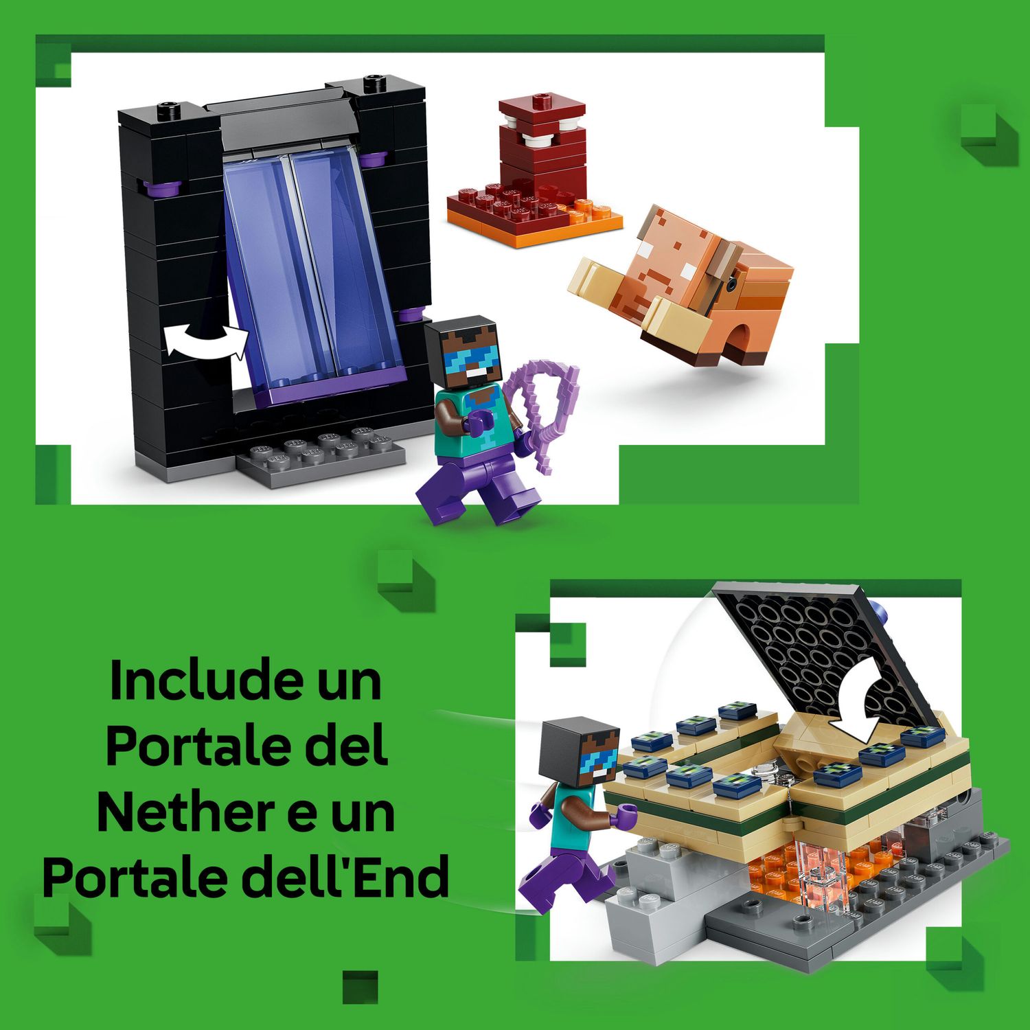 Lego minecraft 21584 – viaggio nel portale del nether e dell'end - Lego
