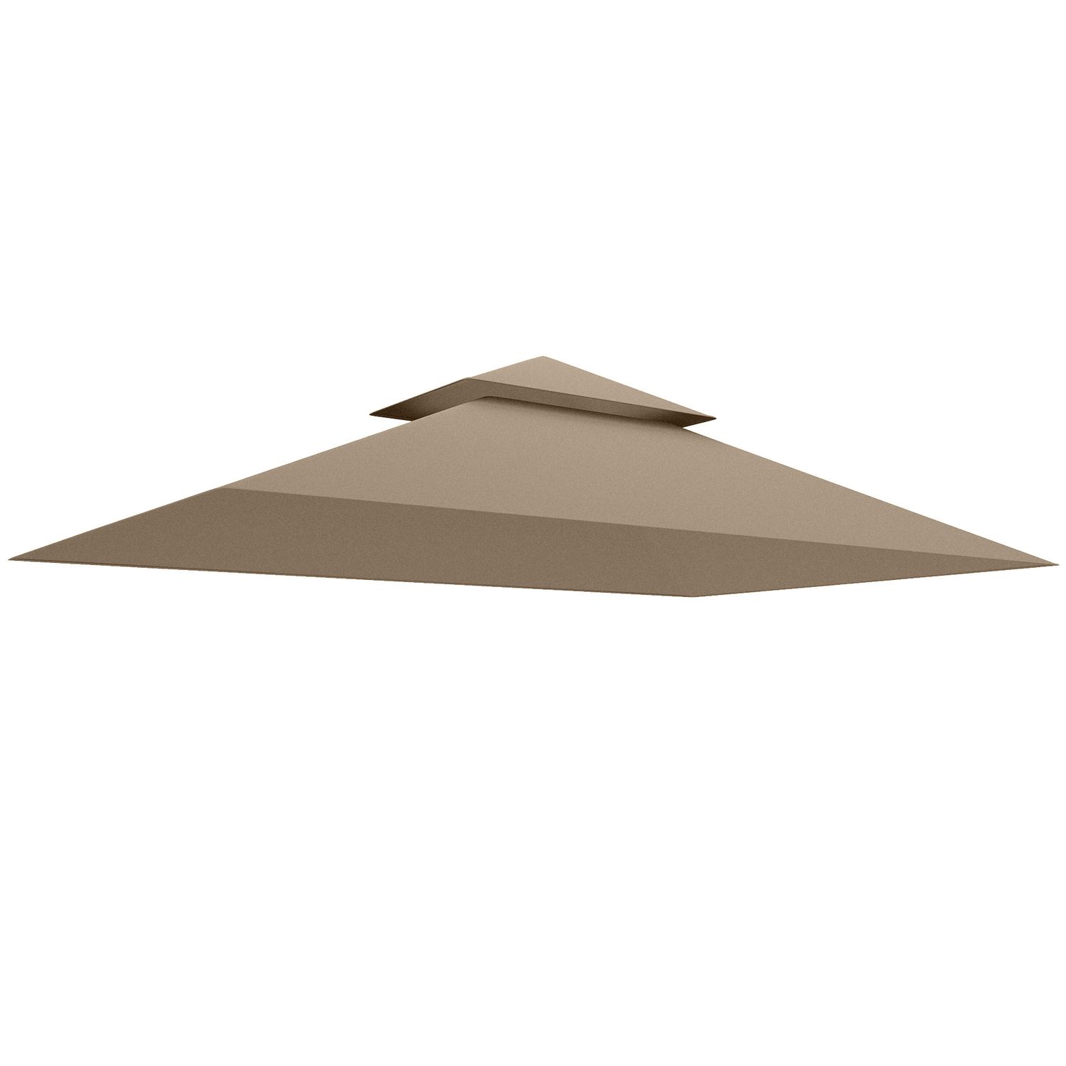 Copertura per gazebo da giardino per barbecue 1.52x2.44 m a 2 livelli in poliestere 160gsm cachi - 
