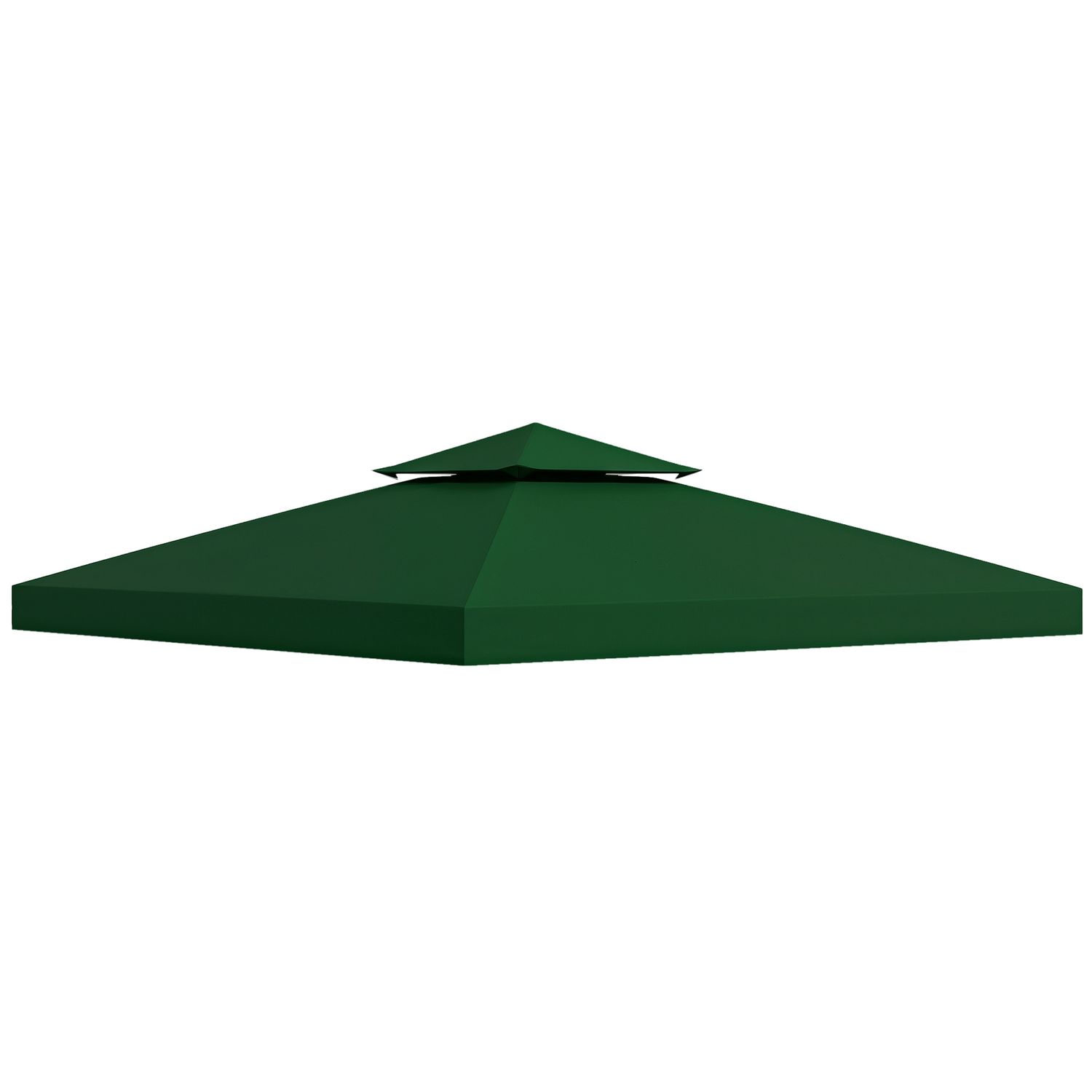 Copertura telo per gazebo da giardino 3x3 m, tetto anti-uv impermeabile in poliestere verde scuro - 