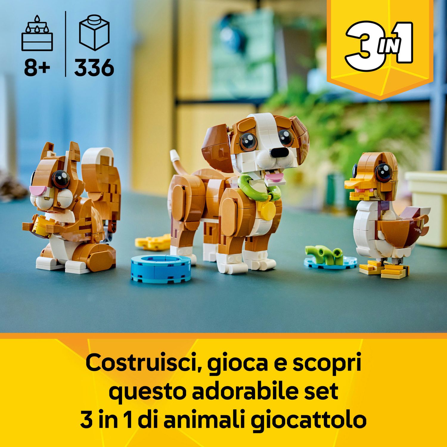 Lego creator 31382 3in1 adorabili animali: cagnolino giocoso - LEGO CREATOR