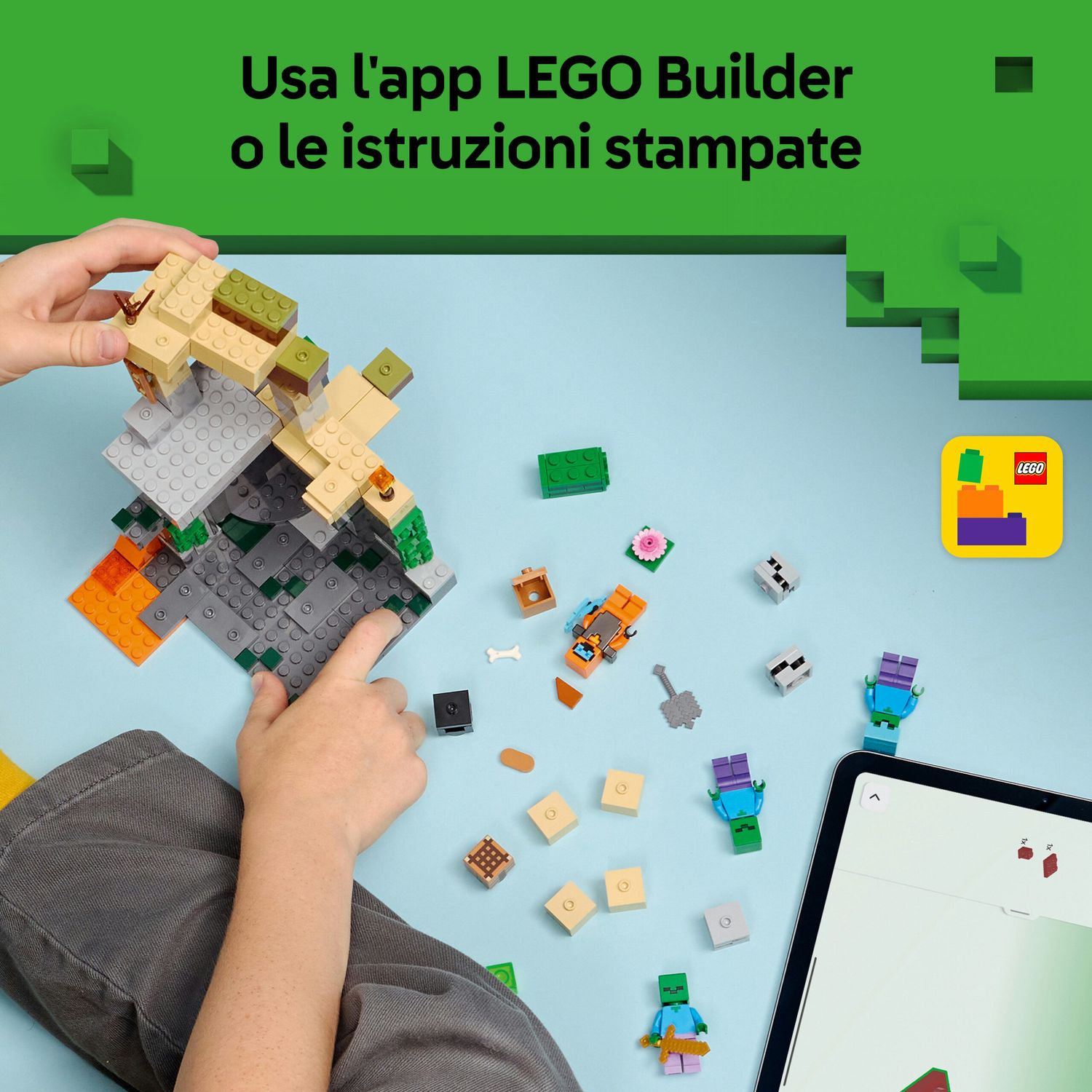 Lego minecraft 21587 – zombie dungeon con tavolo da crafting - Lego