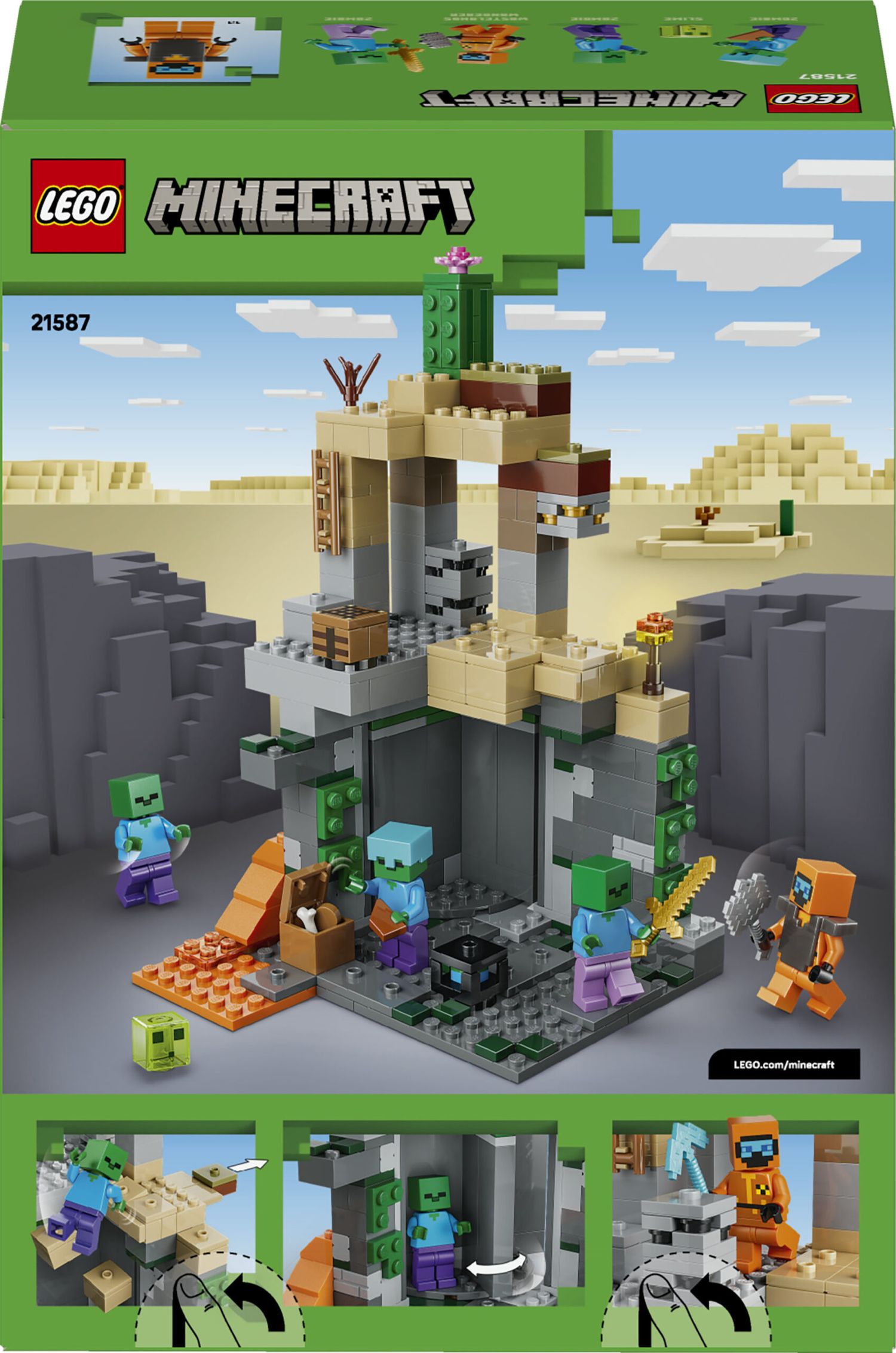 Lego minecraft 21587 – zombie dungeon con tavolo da crafting - Lego