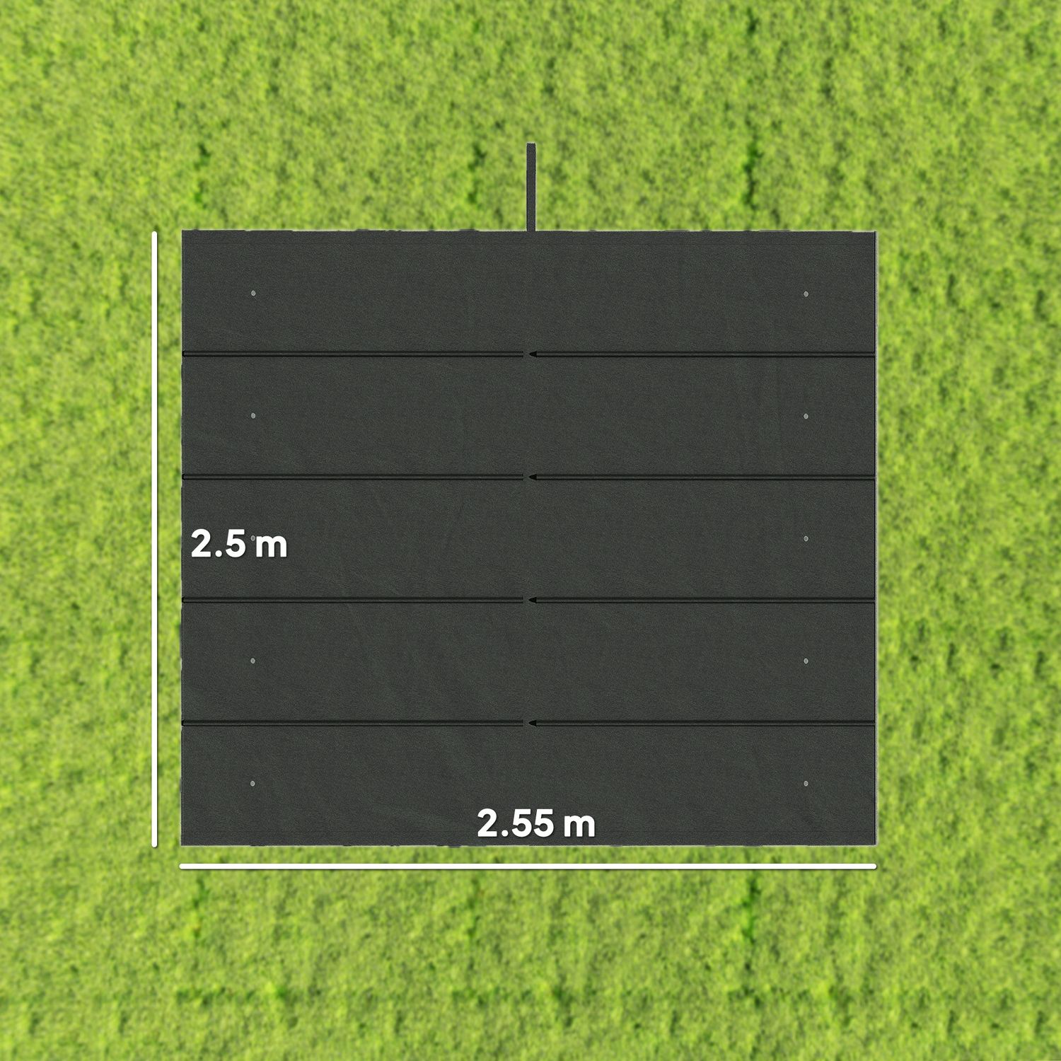 Tettuccio di ricambio per gazebo da giardino 3x3 m con 10 fori, copertura in poliestere, grigio - 