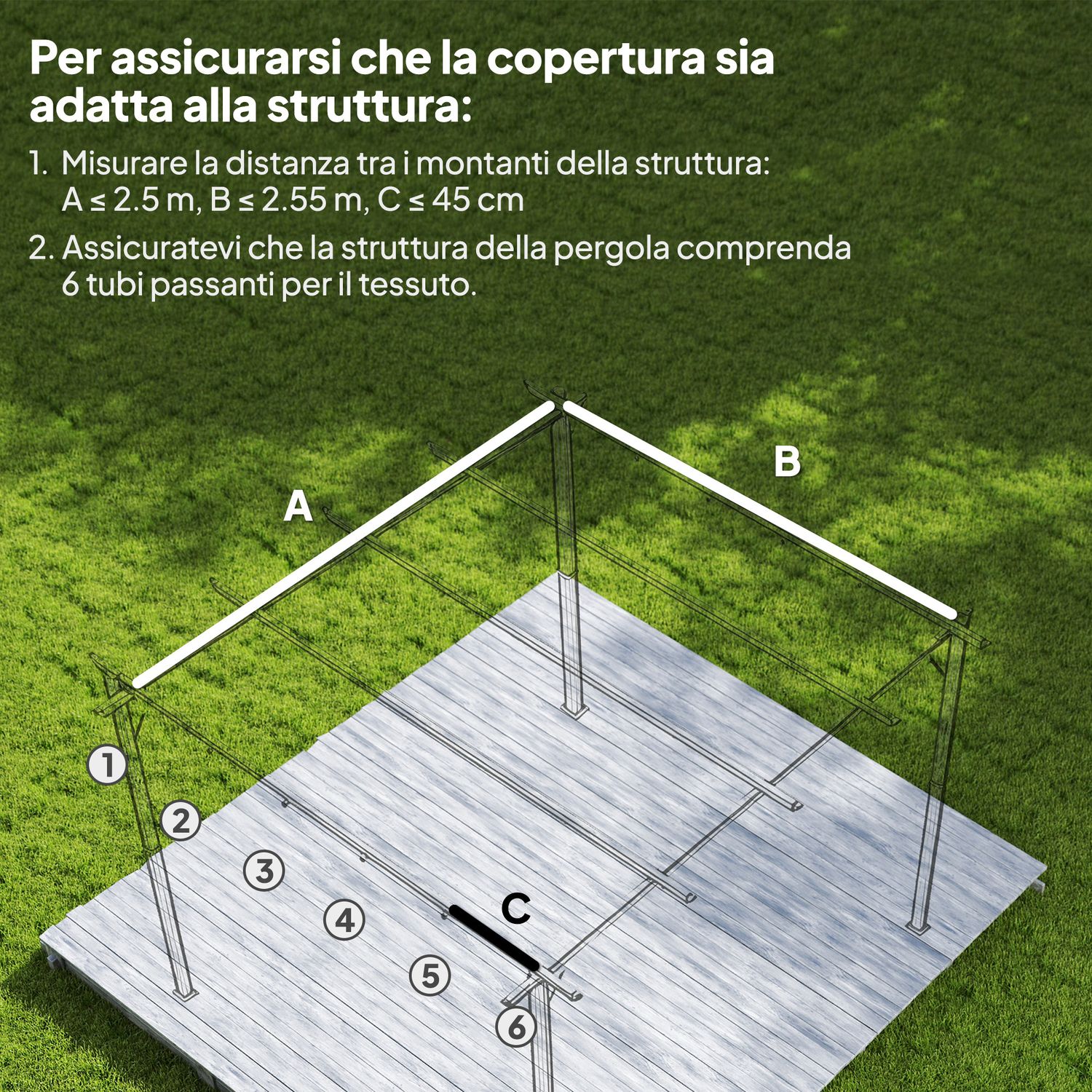 Tettuccio di ricambio per gazebo da giardino 3x3 m con 10 fori, copertura in poliestere, grigio - 