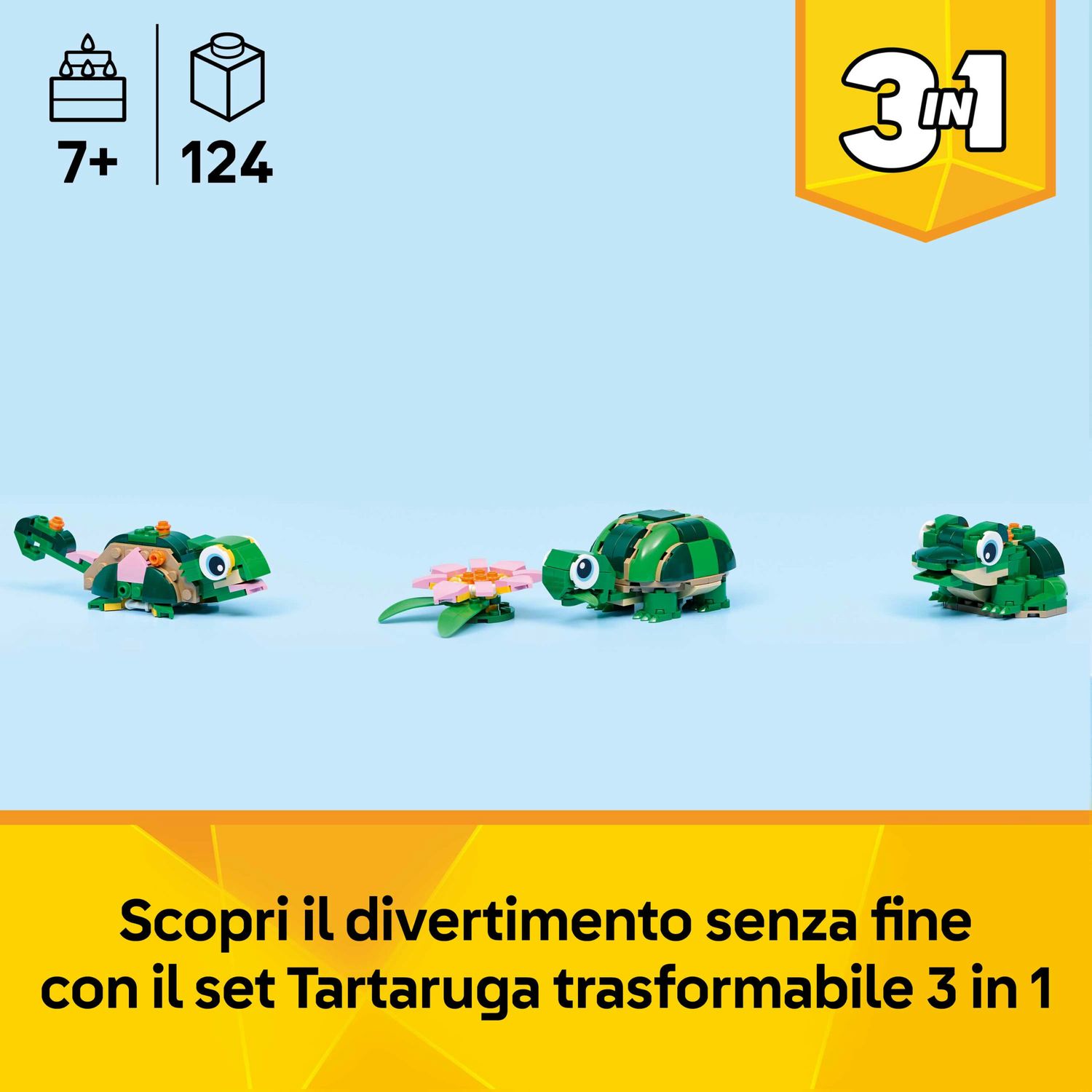 Lego creator 31377 – tartaruga con fiore di ninfea 3in1 - LEGO CREATOR