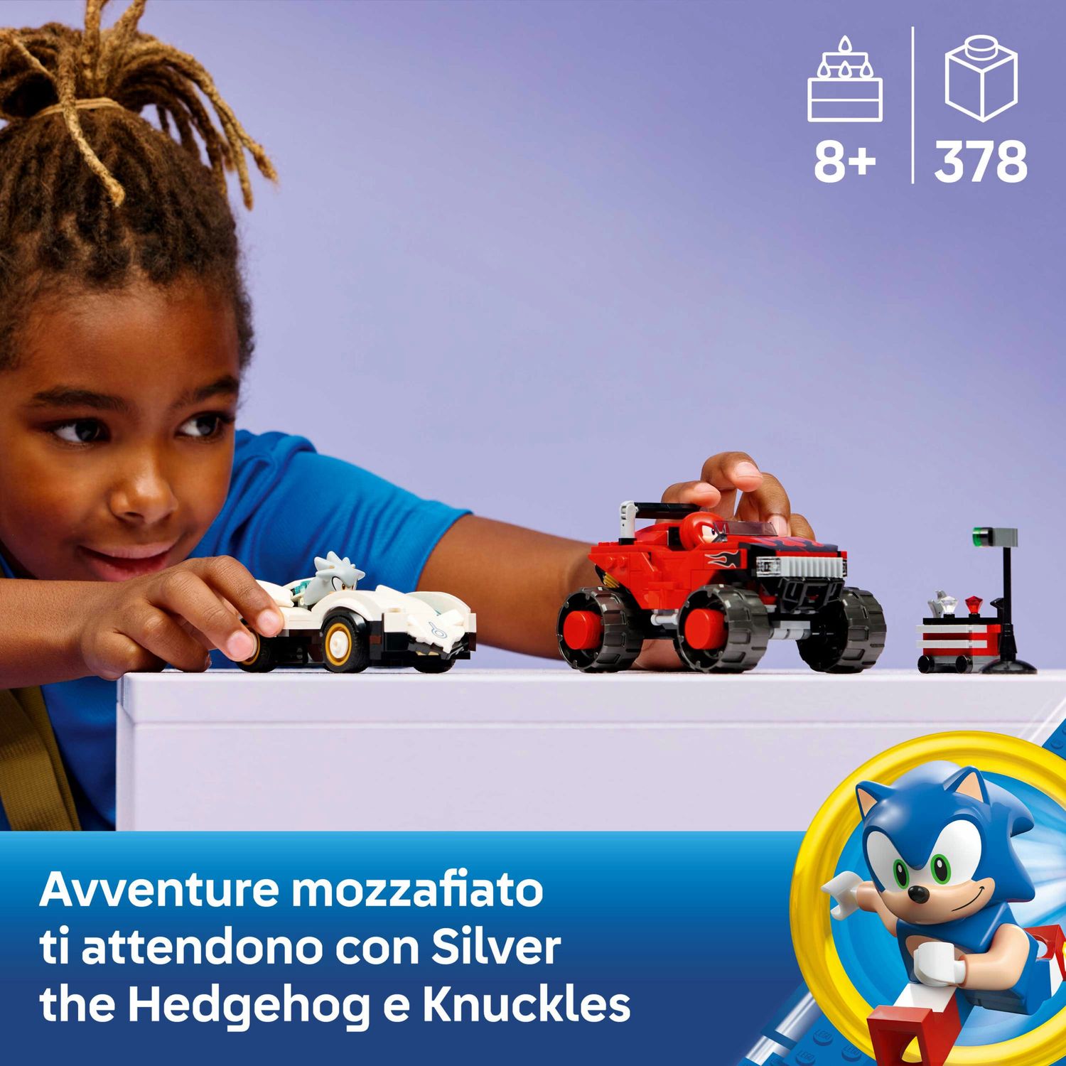 Lego sonic 77118 – auto di silver vs monster truck di knuckles - Lego