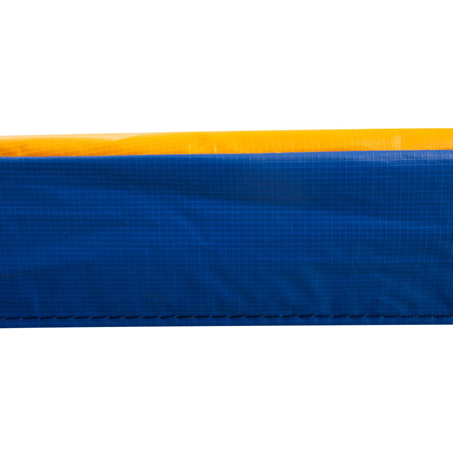 Copertura tappeto elastico ø305x1.5 cm pieghevole e portatile, protezione trampolino da giardino in plastica, pe e schiuma epe, rosso, blu e giallo - 