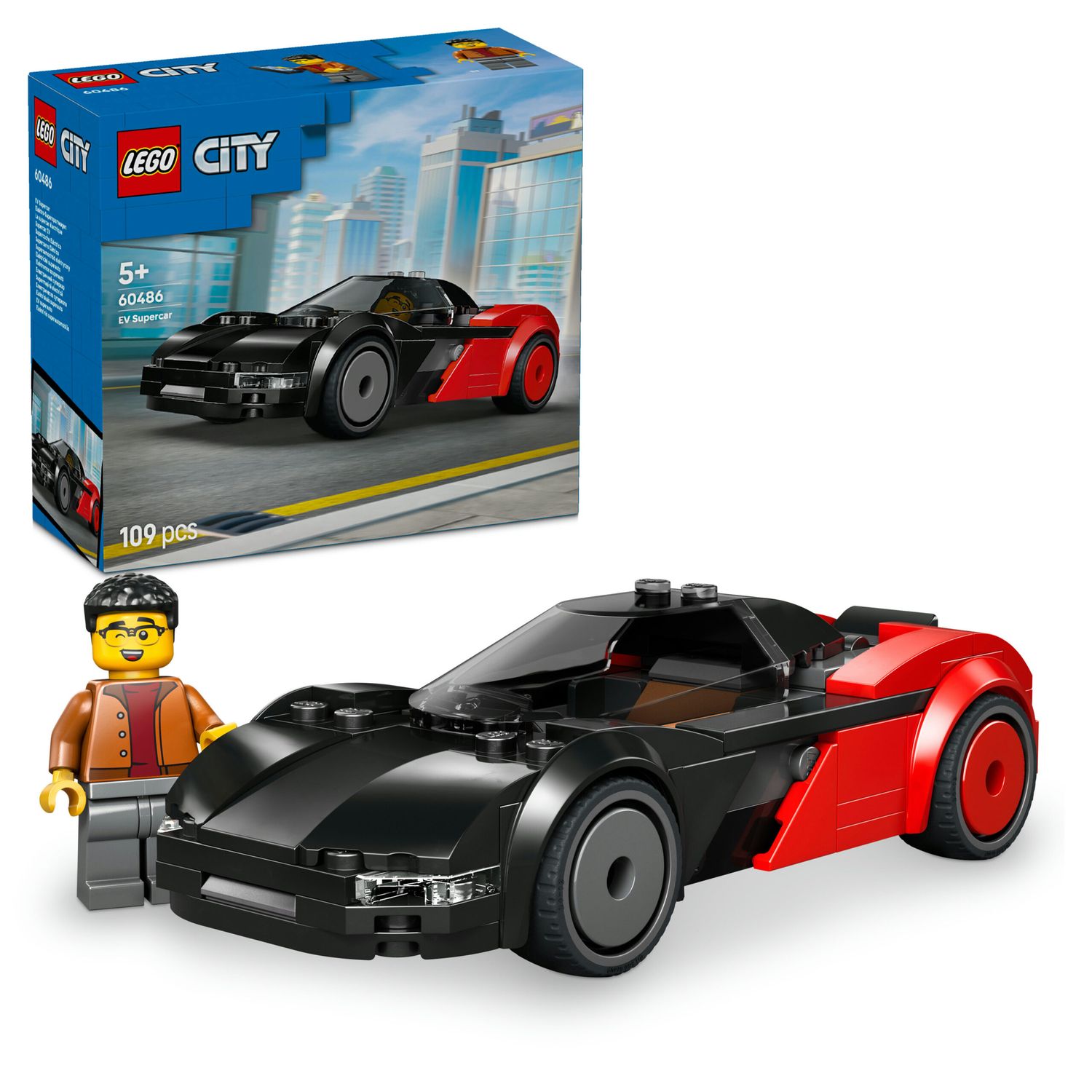 Lego city 60486 supercar ev, macchina giocattolo con minifigure - LEGO CITY