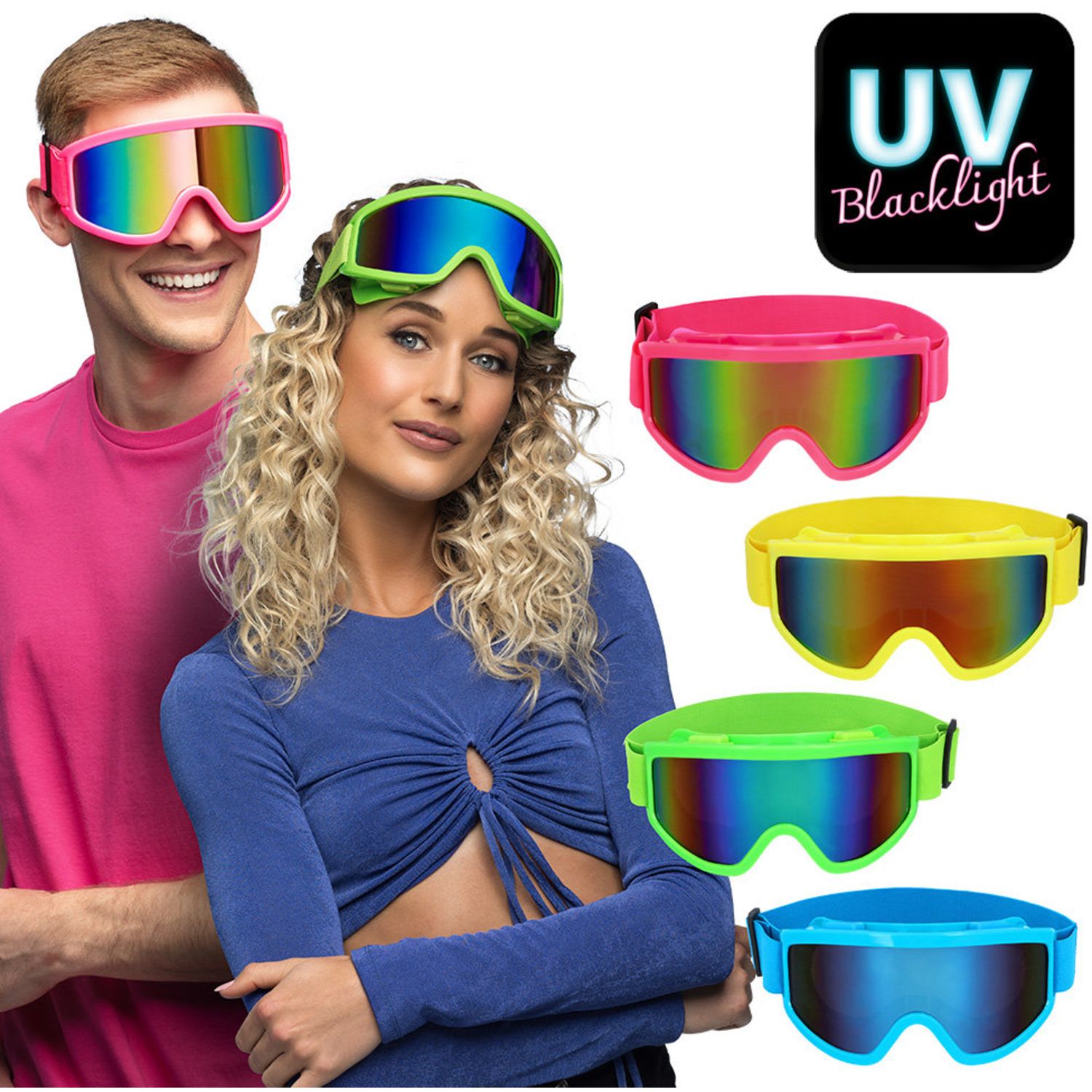 Occhiali da sci party 4 colori neon uv - assortito - BIGIEMME